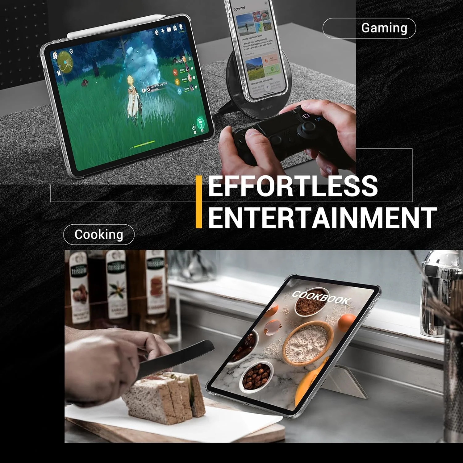 MAGEASY Case for iPad Pro 11" - Folio Case with Multi-Angle Stand, Apple Pencil Holder, Stain-Resistant, Compatible with iPad Pro 11'' (2018-2022) & iPad Air (5th/4th Gen) - Facet | Black MAGEASY Case for iPad Pro 11" - Folio Case with Multi-Angle Stand, Apple Pencil Holder, Stain-Resistant, Compatible with iPad Pro 11'' (2018-2022) & iPad Air (5th/4th Gen) - Facet | Black