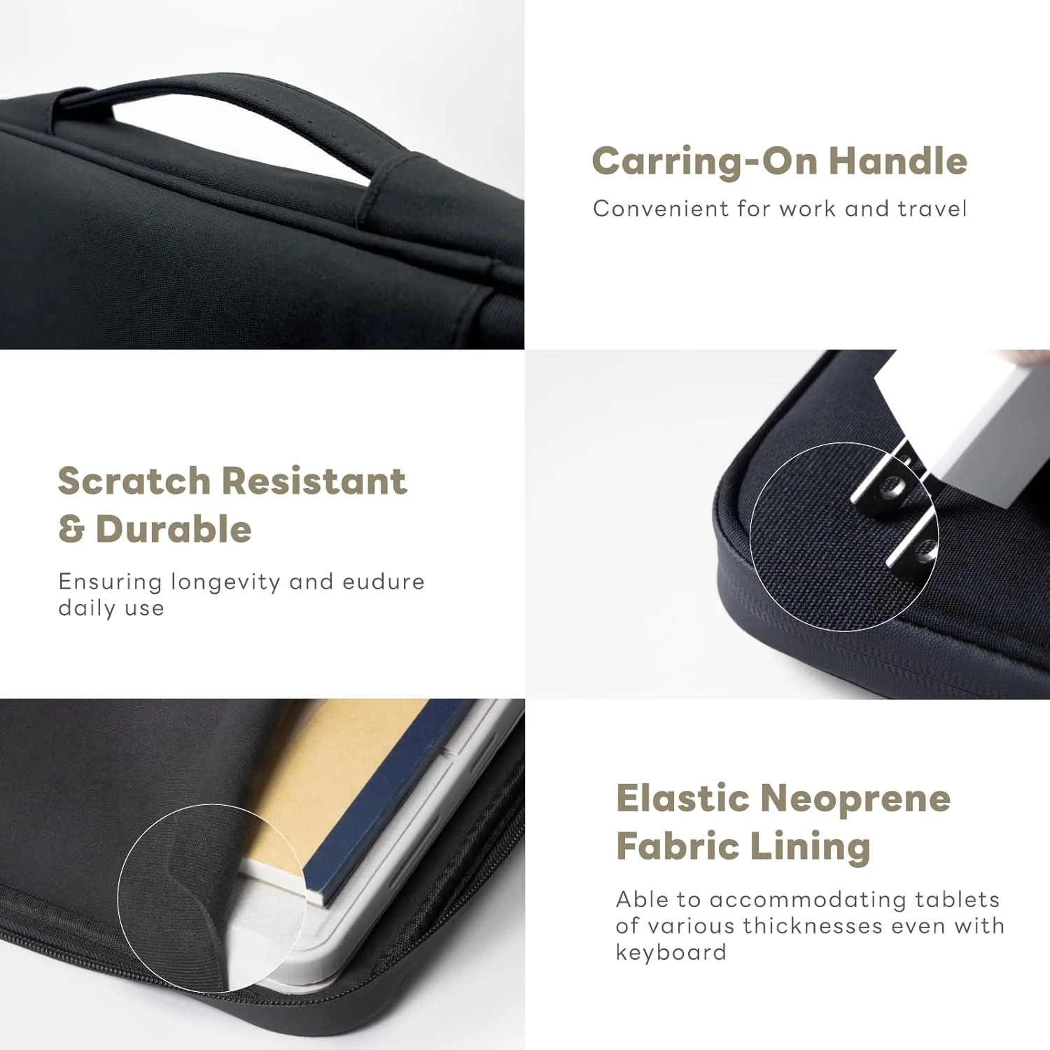 کیف حمل تبلت باریک و ضد آب eiP سایز 13 اینچ، کیف آستین دسته دار برای آیپد پرو M4 13 اینچ، آیپد ایر 13 اینچ، آیپد پرو 12.9 اینچ، مک بوک ایر 13 اینچ، مناسب برای کیبورد و قلم، مشکی کیف حمل تبلت باریک و ضد آب eiP سایز 13 اینچ، کیف آستین دسته دار برای آیپد پرو M4 13 اینچ، آیپد ایر 13 اینچ، آیپد پرو 12.9 اینچ، مک بوک ایر 13 اینچ، مناسب برای کیبورد و قلم، مشکی