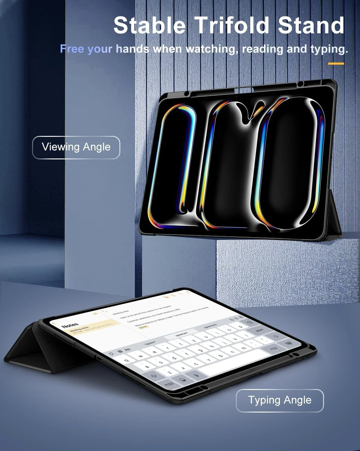 کاور آیپد پرو ۱۳ اینچ (M4) ۲۰۲۴ با جای قلم، کاور محافظ باریک با پایه و پشت شفاف برای تبلت آیپد پرو ۱۳ اینچی، پشتیبانی از حالت بیدار/خواب خودکار، مشکی کاور آیپد پرو ۱۳ اینچ (M4) ۲۰۲۴ با جای قلم، کاور محافظ باریک با پایه و پشت شفاف برای تبلت آیپد پرو ۱۳ اینچی، پشتیبانی از حالت بیدار/خواب خودکار، مشکی