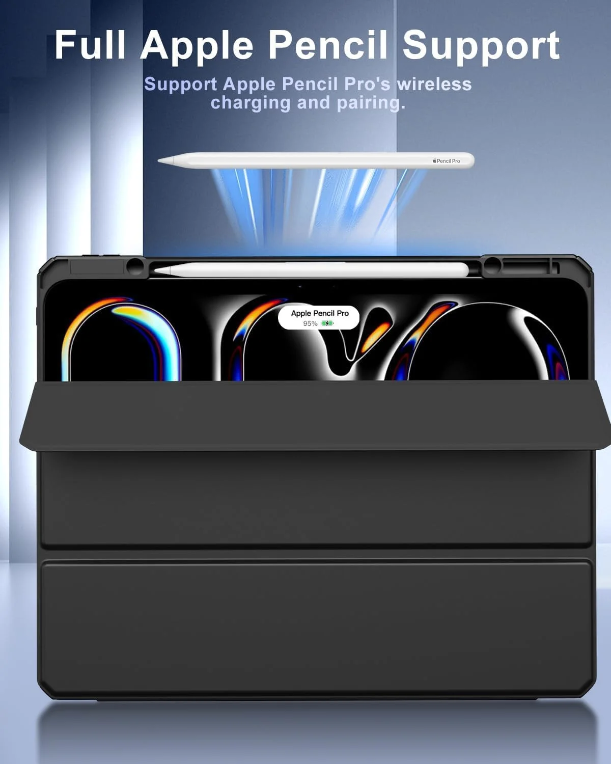کاور آیپد پرو ۱۳ اینچ (M4) ۲۰۲۴ با جای قلم، کاور محافظ باریک با پایه و پشت شفاف برای تبلت آیپد پرو ۱۳ اینچی، پشتیبانی از حالت بیدار/خواب خودکار، مشکی کاور آیپد پرو ۱۳ اینچ (M4) ۲۰۲۴ با جای قلم، کاور محافظ باریک با پایه و پشت شفاف برای تبلت آیپد پرو ۱۳ اینچی، پشتیبانی از حالت بیدار/خواب خودکار، مشکی