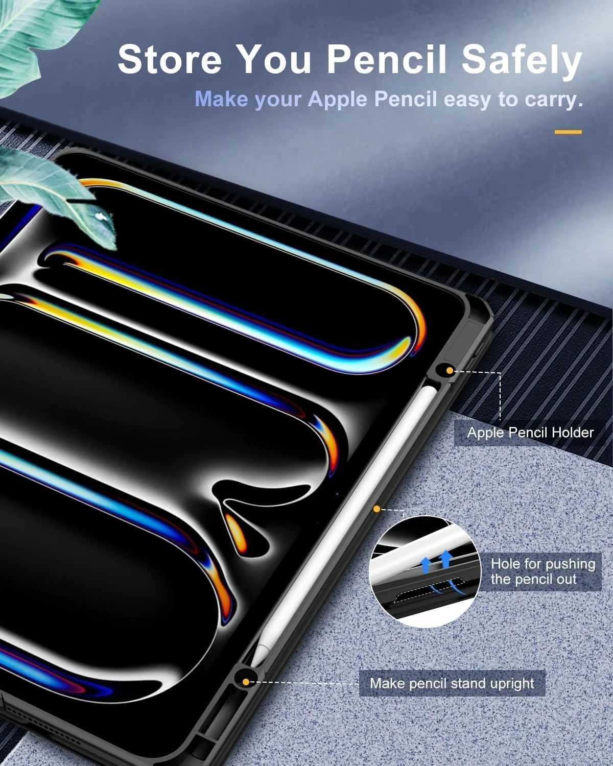 کاور آیپد پرو ۱۳ اینچ (M4) ۲۰۲۴ با جای قلم، کاور محافظ باریک با پایه و پشت شفاف برای تبلت آیپد پرو ۱۳ اینچی، پشتیبانی از حالت بیدار/خواب خودکار، مشکی کاور آیپد پرو ۱۳ اینچ (M4) ۲۰۲۴ با جای قلم، کاور محافظ باریک با پایه و پشت شفاف برای تبلت آیپد پرو ۱۳ اینچی، پشتیبانی از حالت بیدار/خواب خودکار، مشکی