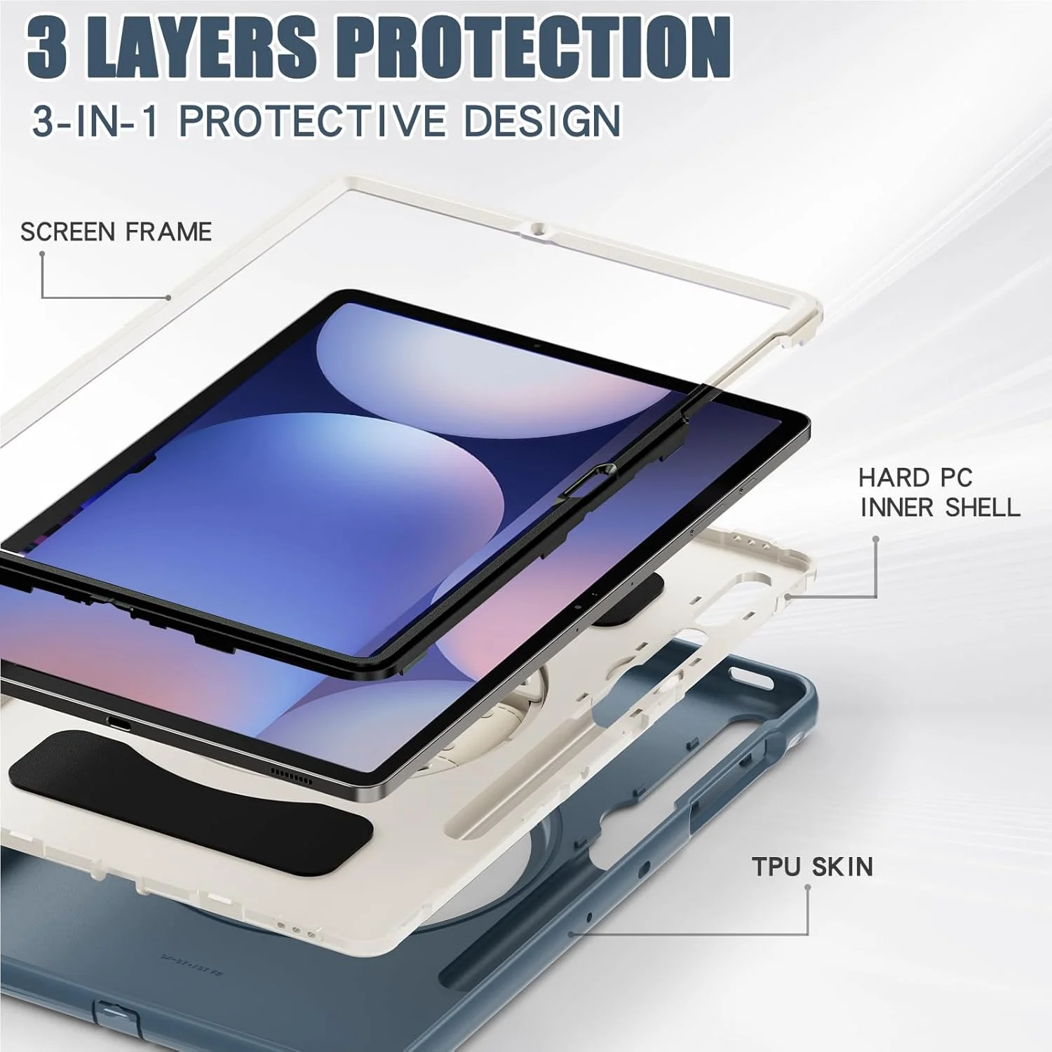 کاور محافظ تبلت سامسونگ گلکسی تب اس 10 پلاس/اس 9 اف ای پلاس/اس 9 پلاس/اس 8 پلاس/اس 7 اف ای/اس 7 پلاس 12.4 اینچ Junfire، کاور محافظ ضد ضربه کودکانه با محافظ صفحه نمایش، پایه نگهدارنده، بند دستی و جای قلم برای تبلت اس 9 اف ای پلاس/اس 9 پلاس - آبی کاور محافظ تبلت سامسونگ گلکسی تب اس 10 پلاس/اس 9 اف ای پلاس/اس 9 پلاس/اس 8 پلاس/اس 7 اف ای/اس 7 پلاس 12.4 اینچ Junfire، کاور محافظ ضد ضربه کودکانه با محافظ صفحه نمایش، پایه نگهدارنده، بند دستی و جای قلم برای تبلت اس 9 اف ای پلاس/اس 9 پلاس - آبی