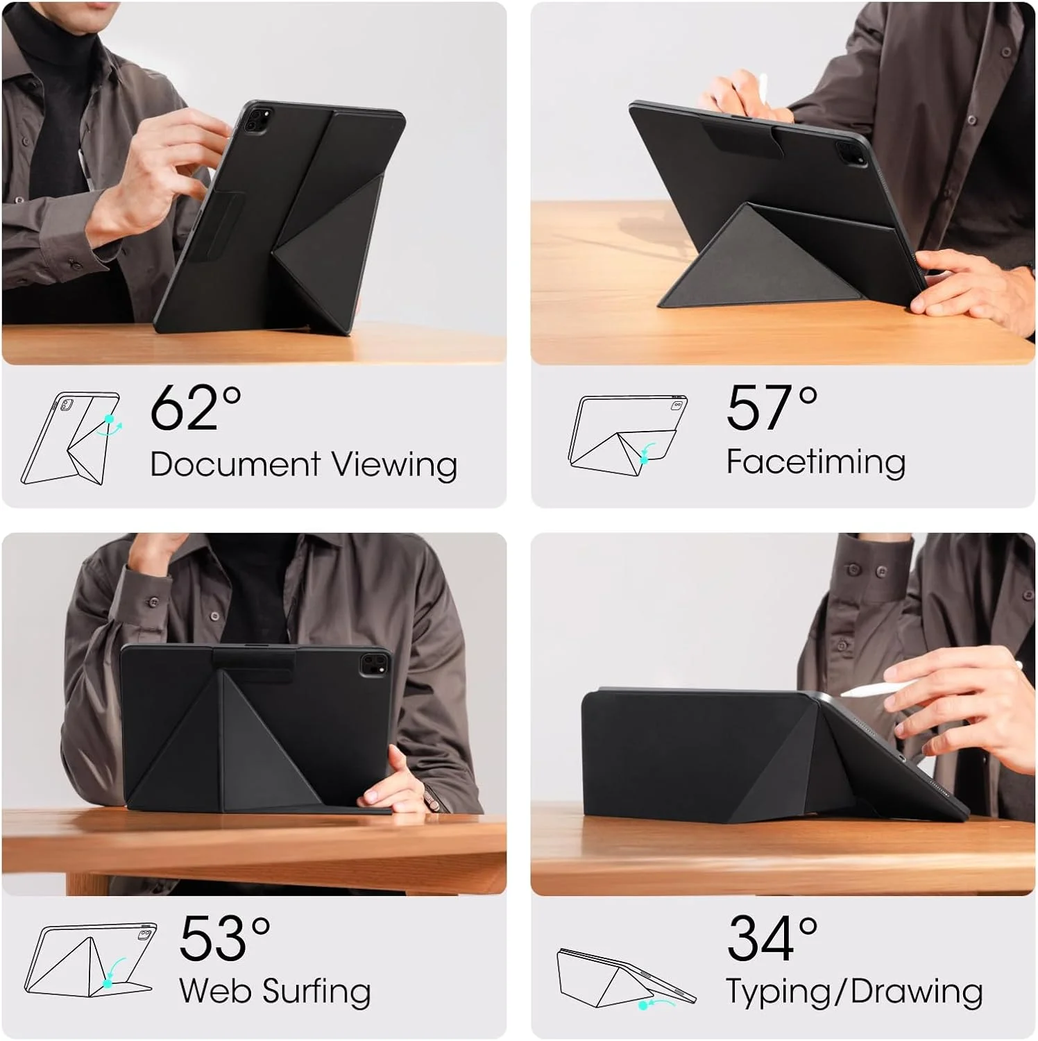 کیف آیپد پرو 11 اینچی PITAKA، فولیو چند لایه با نگهدارنده مغناطیسی اپل پنسل، سبک وزن، سازگار با آیپد پرو 11 اینچی (2022/2021/2020/2018) و آیپد ایر (نسل 5/4) - مشکی کیف آیپد پرو 11 اینچی PITAKA، فولیو چند لایه با نگهدارنده مغناطیسی اپل پنسل، سبک وزن، سازگار با آیپد پرو 11 اینچی (2022/2021/2020/2018) و آیپد ایر (نسل 5/4) - مشکی