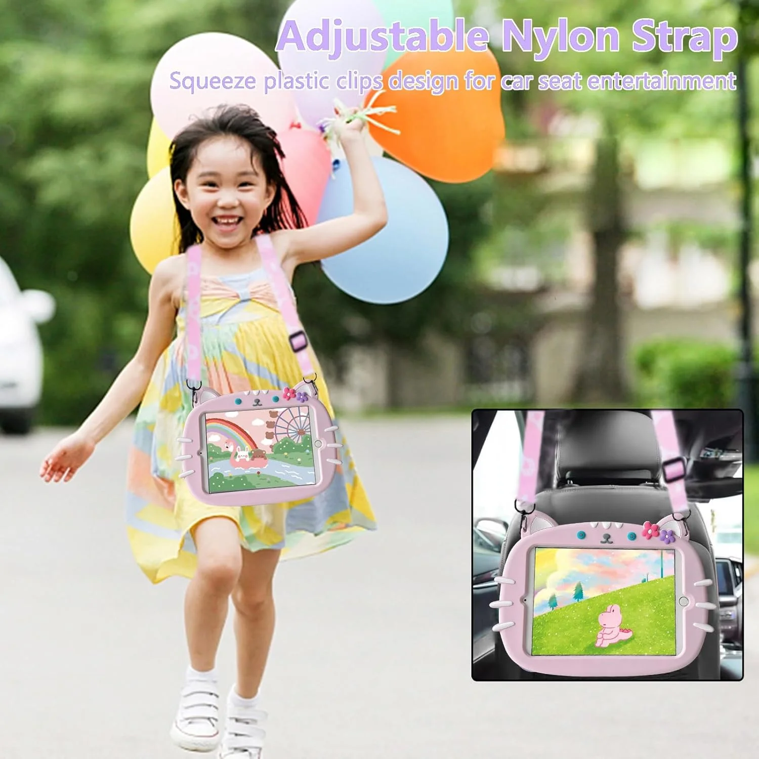 کیف محافظ کودکانه ZOOMALL سازگار با Honor Pad X8 10.1 2022 / Honor Pad X8 Lite / Huawei MatePad SE 10.1 2022 / MatePad T10s 10.1" 2020 / MatePad T10 9.7" 2020 / Enjoy Tablet 2 10.1، طرح گربه کیف محافظ کودکانه ZOOMALL سازگار با Honor Pad X8 10.1 2022 / Honor Pad X8 Lite / Huawei MatePad SE 10.1 2022 / MatePad T10s 10.1" 2020 / MatePad T10 9.7" 2020 / Enjoy Tablet 2 10.1، طرح گربه