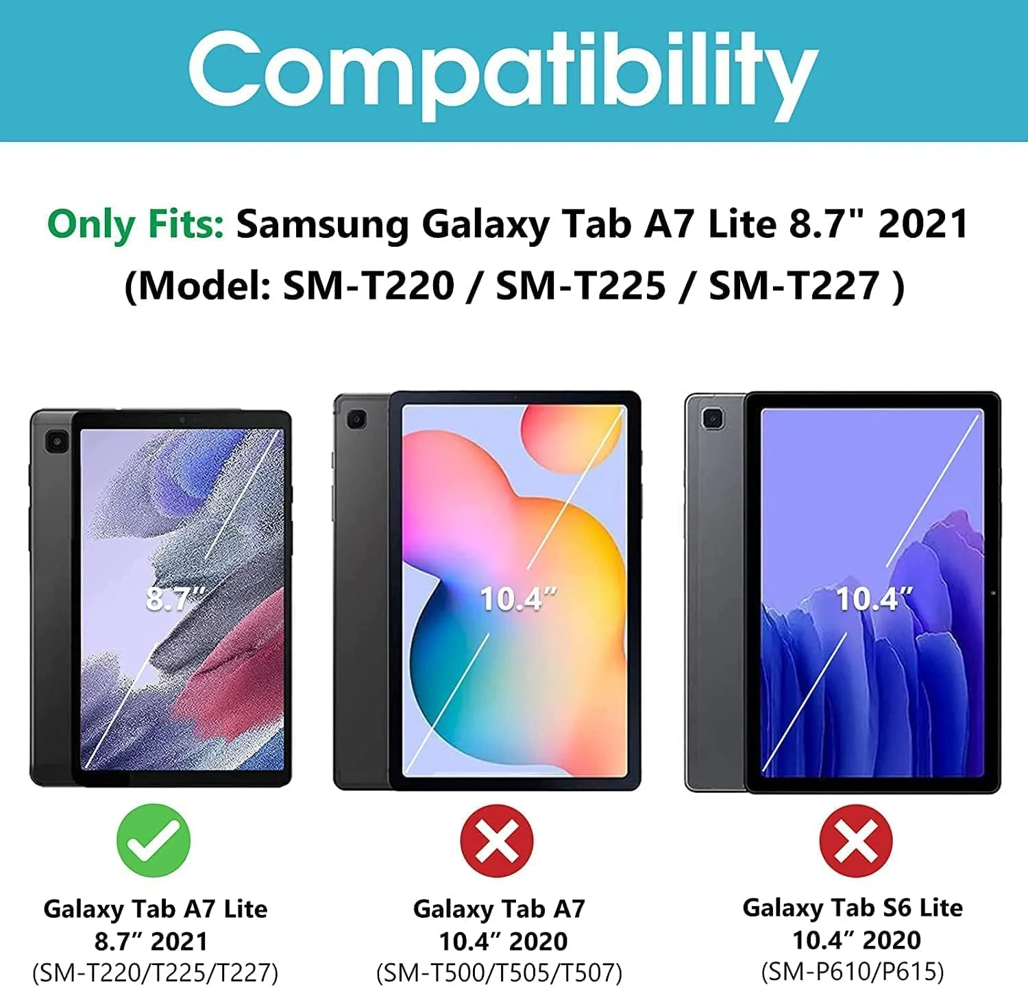 کیف محافظ تبلت ProCase Galaxy Tab A7 Lite سایز 8.7 اینچ (SM-T220/ SM-T225/ SM-T227)، کاور محافظ هارد شل استنددار برای تبلت 8.7 اینچی Samsung Tab A7 Lite 2021 - مشکی