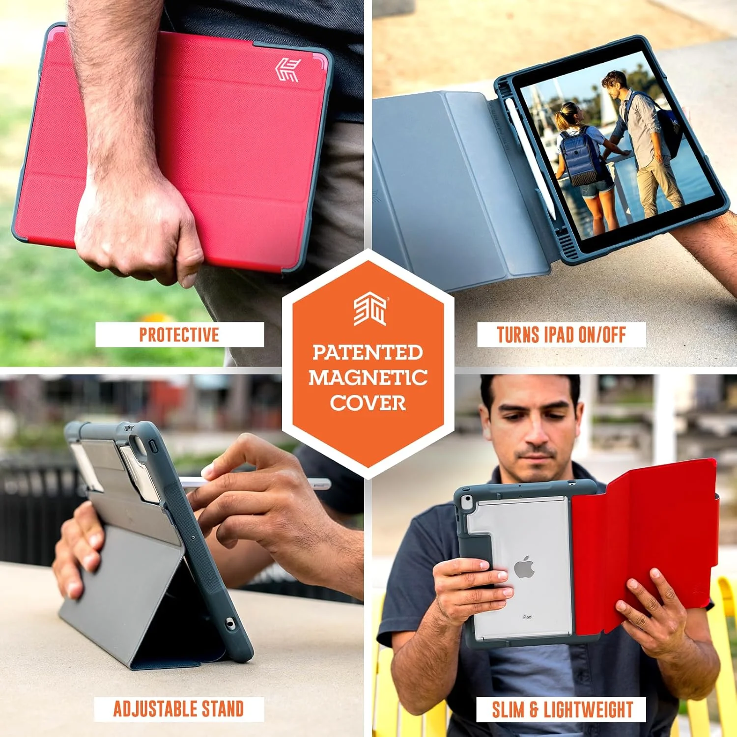 کیف محافظ مقاوم Stm Dux Plus Duo برای آیپد 9.7 اینچی نسل 5 و 6 (2018) - ضد لغزش/مناسب کودکان/محافظت در برابر سقوط، دارای نگهدارنده Apple Pencil یا Logitech Crayon، پشت شفاف، حالت خواب/بیدار خودکار - قرمز کیف محافظ مقاوم Stm Dux Plus Duo برای آیپد 9.7 اینچی نسل 5 و 6 (2018) - ضد لغزش/مناسب کودکان/محافظت در برابر سقوط، دارای نگهدارنده Apple Pencil یا Logitech Crayon، پشت شفاف، حالت خواب/بیدار خودکار - قرمز