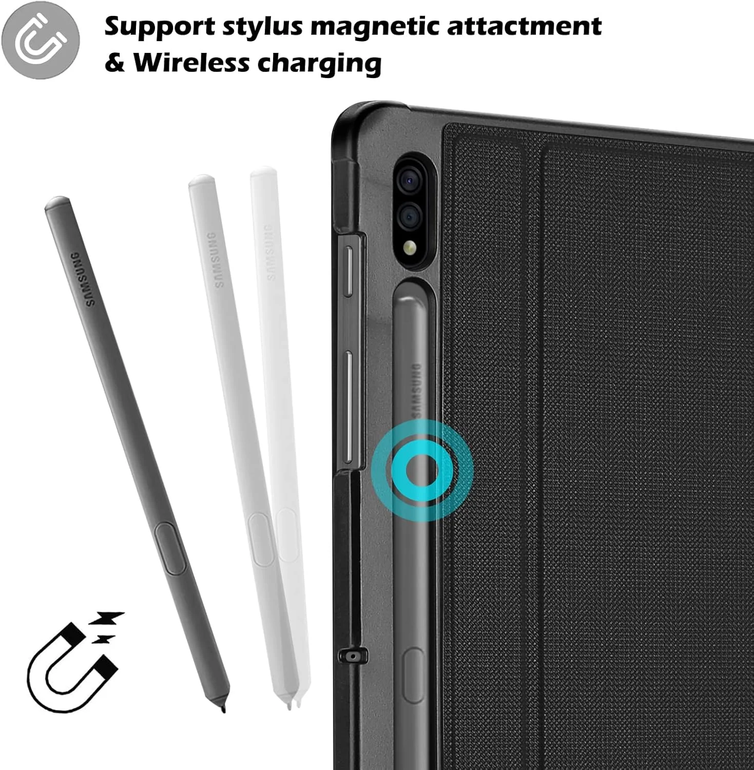 کاور پروکیس برای گلکسی تب اس 7 اف ای 5G 2021 / اس 8 پلاس 2022 / اس 7 پلاس 2020 12.4 اینچ با نگهدارنده قلم S، کاور هوشمند برای تبلت 12.4 اینچی سامسونگ گلکسی (SM-X800 X806 T730 T736 T970 T975 T976 T978) - مشکی کاور پروکیس برای گلکسی تب اس 7 اف ای 5G 2021 / اس 8 پلاس 2022 / اس 7 پلاس 2020 12.4 اینچ با نگهدارنده قلم S، کاور هوشمند برای تبلت 12.4 اینچی سامسونگ گلکسی (SM-X800 X806 T730 T736 T970 T975 T976 T978) - مشکی