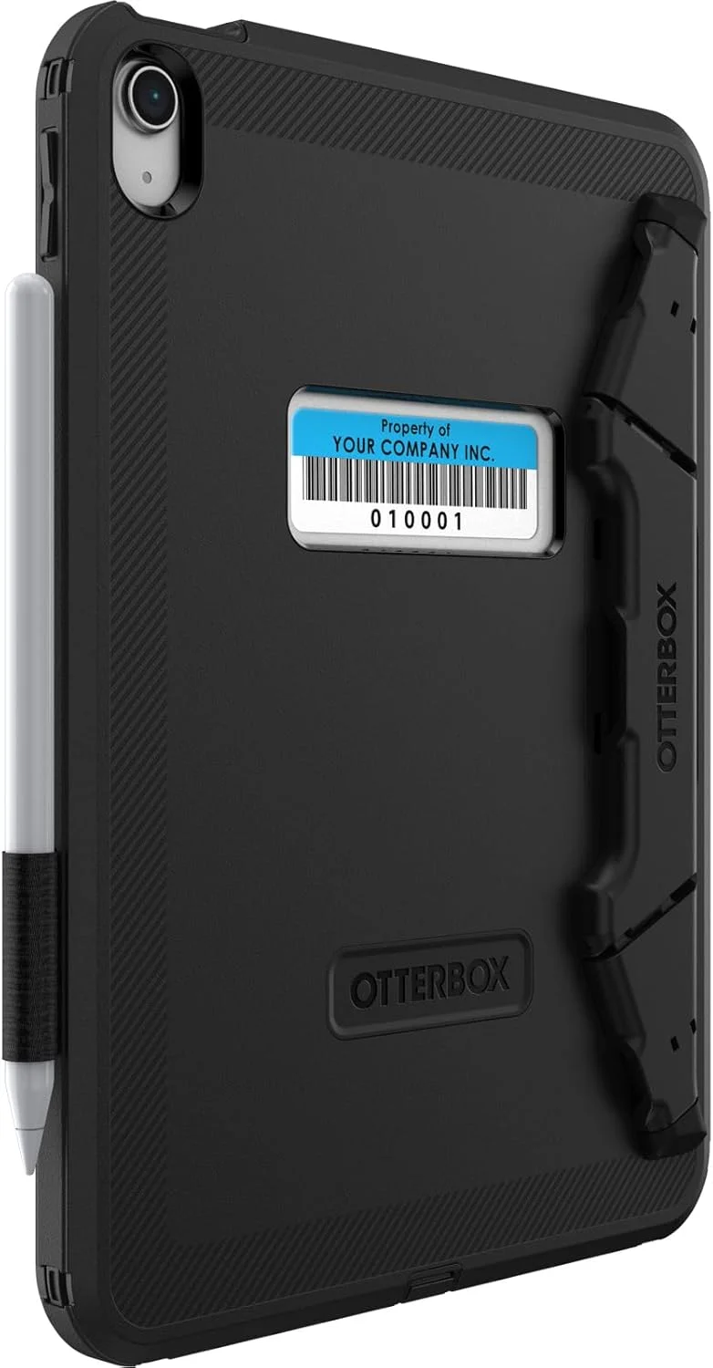 محافظ تبلت OtterBox Defender با پایه برای آیپد نسل دهم 2022 و نسل یازدهم 2025 (A16)، قاب محافظ با محافظ صفحه نمایش داخلی، تست شده 2 برابر استاندارد نظامی، مشکی، بدون بسته بندی خرده فروشی