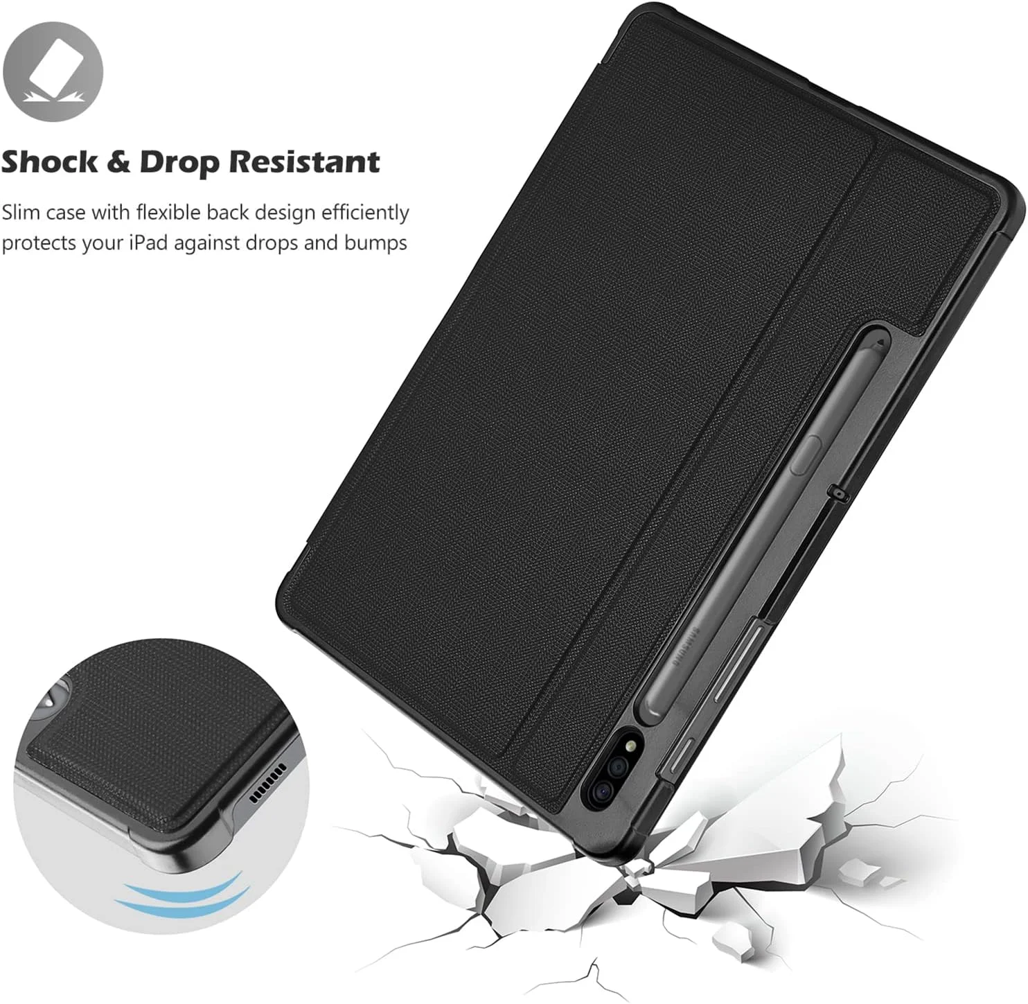 کاور پروکیس برای گلکسی تب اس 7 اف ای 5G 2021 / اس 8 پلاس 2022 / اس 7 پلاس 2020 12.4 اینچ با نگهدارنده قلم S، کاور هوشمند برای تبلت 12.4 اینچی سامسونگ گلکسی (SM-X800 X806 T730 T736 T970 T975 T976 T978) - مشکی کاور پروکیس برای گلکسی تب اس 7 اف ای 5G 2021 / اس 8 پلاس 2022 / اس 7 پلاس 2020 12.4 اینچ با نگهدارنده قلم S، کاور هوشمند برای تبلت 12.4 اینچی سامسونگ گلکسی (SM-X800 X806 T730 T736 T970 T975 T976 T978) - مشکی