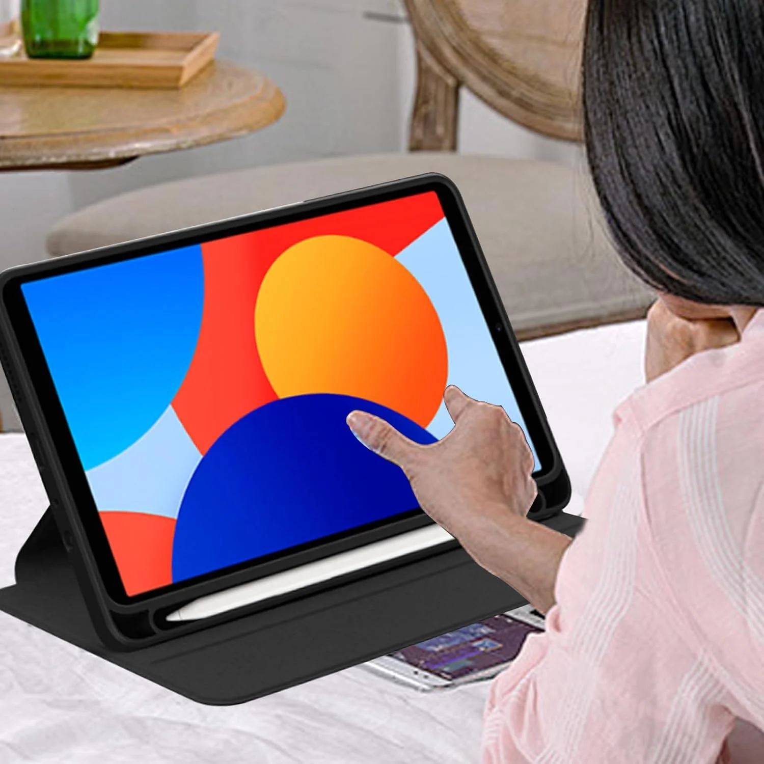 کاور تبلت Moninsta سازگار با HUAWEI MatePad 11.5"S 2024 (11.5 اینچ)، کاور محافظ چند زاویه ای اکریلیک شفاف PC سخت با نگهدارنده قلم (مشکی)