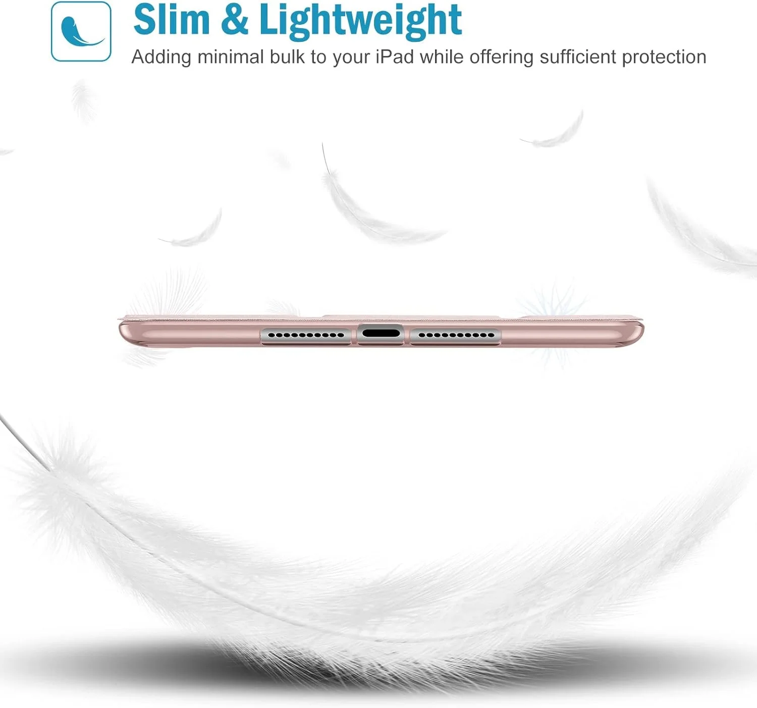 کاور آیپد مینی پروکیس برای آیپد مینی 5 مدل 2019/ 4, 1 2 3 با پوشش پشتی TPU نرم، محافظ باریک، سبک وزن، سه تایی هوشمند و پایه محافظ ثابت 5/4/3/2/1 - صورتی