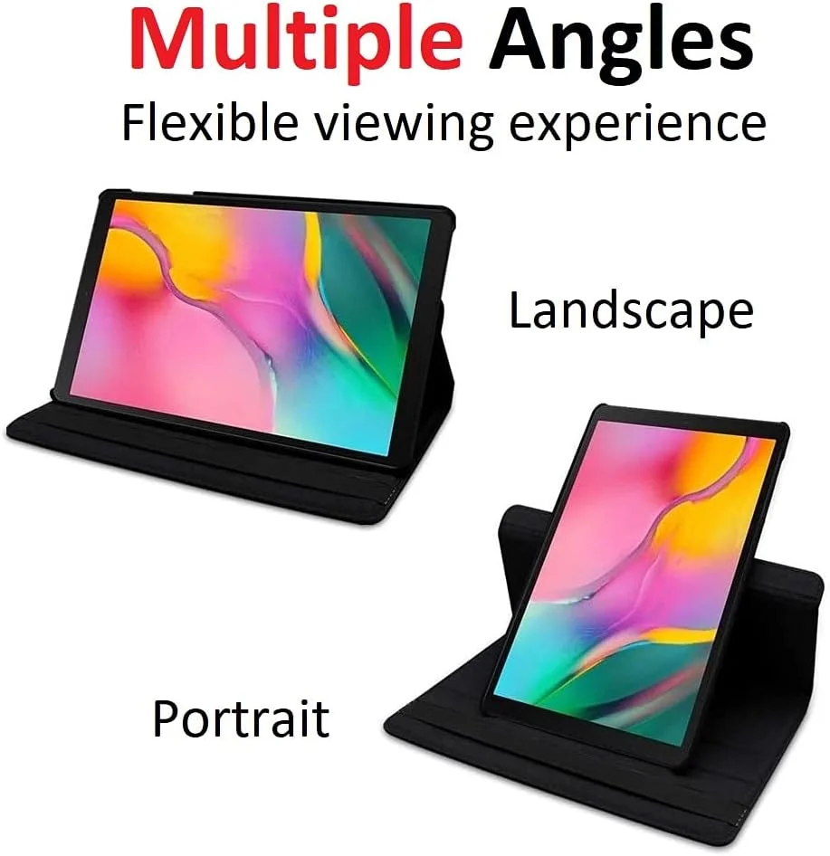 کیف چرخشی برای تبلت سامسونگ گلکسی تب A7 لایت 8.7 اینچ 2021 [T220/T225/T227]، پایه 360 درجه، جلد هوشمند چرمی تبلت (صورتی روشن)