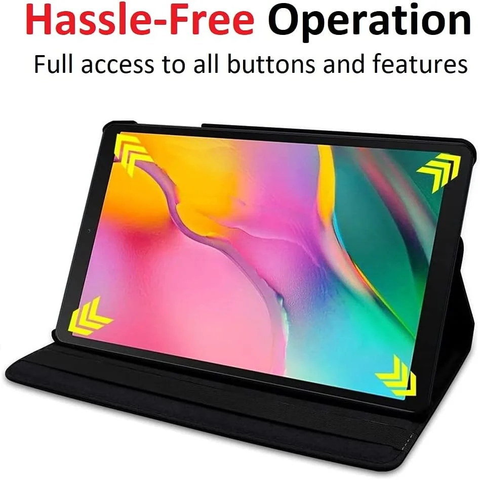 کیف چرخشی برای تبلت سامسونگ گلکسی تب A7 لایت 8.7 اینچ 2021 [T220/T225/T227]، پایه 360 درجه، جلد هوشمند چرمی تبلت (صورتی روشن)