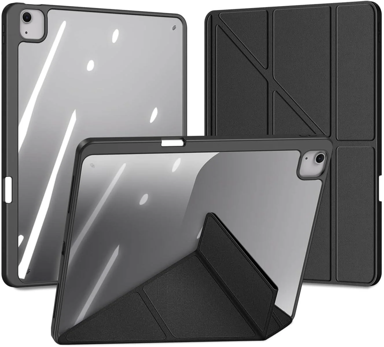 کاور سری Magi DUX DUCIS برای Apple iPad Air 13 (2024)/iPad Pro 12.9 (2020/2021/2022) – محافظ باریک با پایه تاشو V شکل و جای قلم، قابلیت Auto Sleep/Wake، ضد ضربه و ضد خش – مشکی کاور سری Magi DUX DUCIS برای Apple iPad Air 13 (2024)/iPad Pro 12.9 (2020/2021/2022) – محافظ باریک با پایه تاشو V شکل و جای قلم، قابلیت Auto Sleep/Wake، ضد ضربه و ضد خش – مشکی