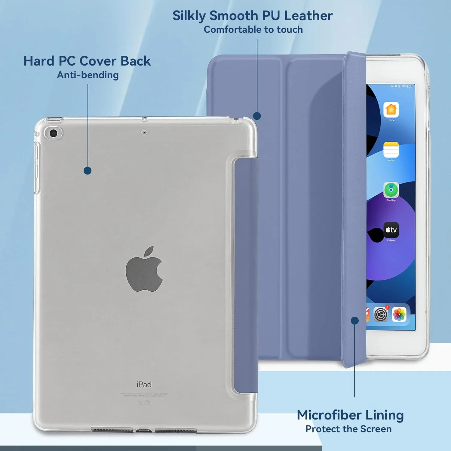 کاور 4UBonLife برای آیپد نسل 6 / نسل 5 اینچ 9.7 مدل 2018/2017، سازگار با آیپد ایر 2/1، کاور هوشمند باریک و سبک با روکش پشتی مات نیمه شفاف، خاکستری یاسی کاور 4UBonLife برای آیپد نسل 6 / نسل 5 اینچ 9.7 مدل 2018/2017، سازگار با آیپد ایر 2/1، کاور هوشمند باریک و سبک با روکش پشتی مات نیمه شفاف، خاکستری یاسی