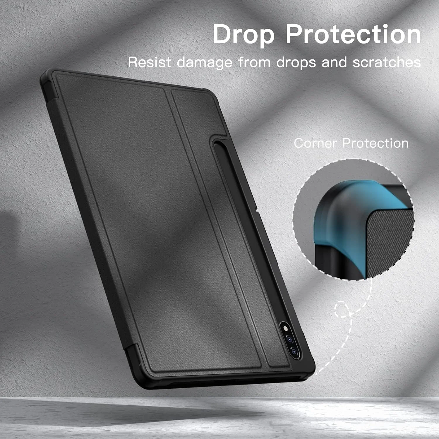 کاور تبلت JETech برای سامسونگ گلکسی تب S8 2022 / S7 2020 سایز 11 اینچ به همراه جای قلم S Pen، کاور محافظ تبلت باریک با قابلیت استند چند زاویه (مشکی) کاور تبلت JETech برای سامسونگ گلکسی تب S8 2022 / S7 2020 سایز 11 اینچ به همراه جای قلم S Pen، کاور محافظ تبلت باریک با قابلیت استند چند زاویه (مشکی)