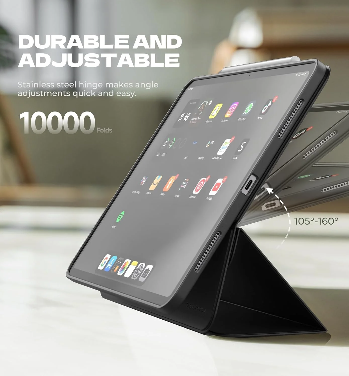 کاور محافظ شناور مغناطیسی باریک و قابل جابجایی Dexnor برای آیپد پرو ۱۳ اینچ M4 مدل ۲۰۲۴، با قابلیت تنظیم حالت عمودی/افقی، محافظت از صفحه نمایش، زوایای دید چندگانه، حالت خواب و بیدار شدن خودکار (مشکی) کاور محافظ شناور مغناطیسی باریک و قابل جابجایی Dexnor برای آیپد پرو ۱۳ اینچ M4 مدل ۲۰۲۴، با قابلیت تنظیم حالت عمودی/افقی، محافظت از صفحه نمایش، زوایای دید چندگانه، حالت خواب و بیدار شدن خودکار (مشکی)