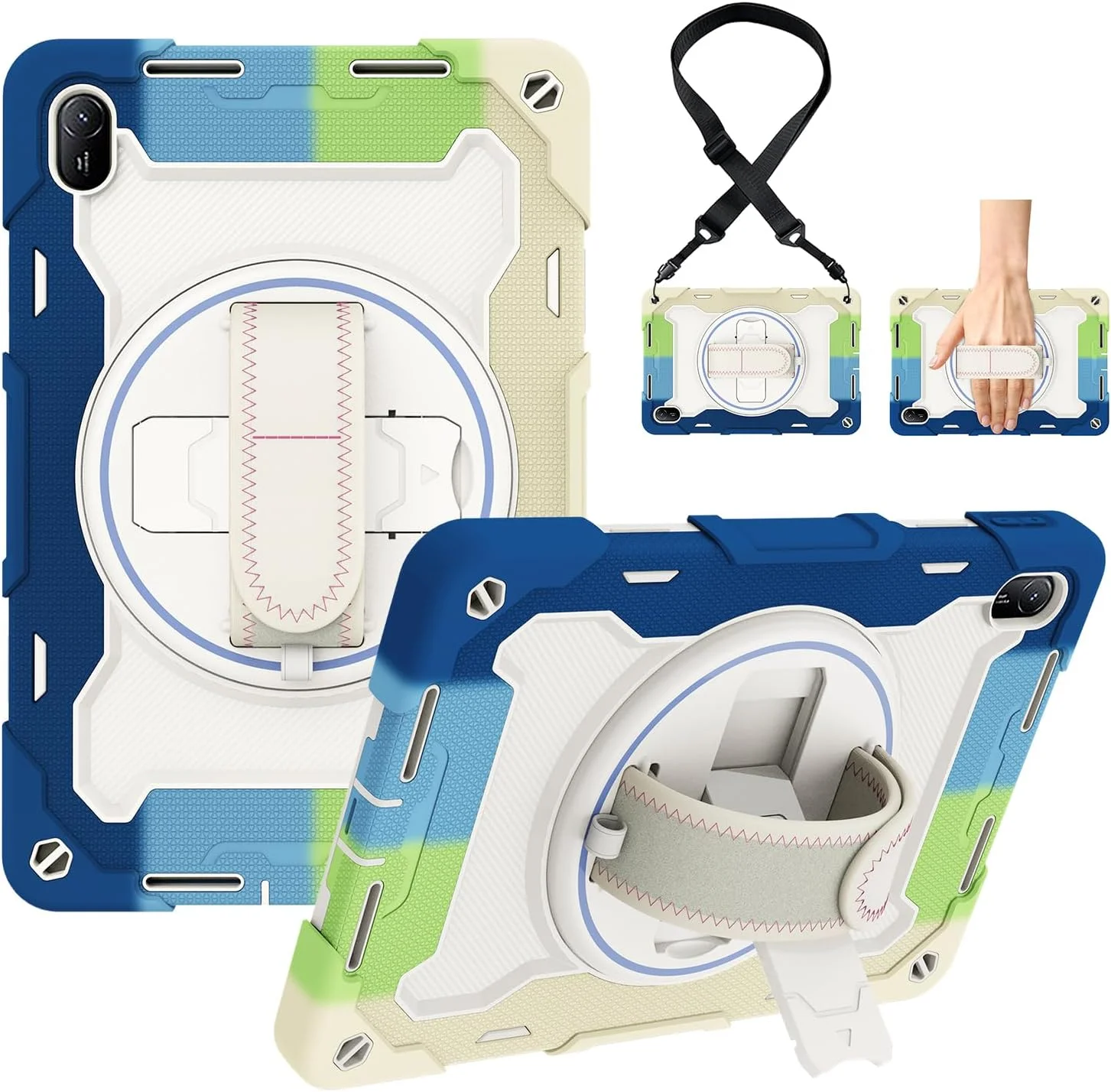 کاور محافظ تبلت هواوی Matepad SE 11 اینچ 2024 مدل Arsey با بند شانه ای مناسب کودکان، جنس سیلیکون + PC ضد ضربه، پایه تاشو چرخشی مخفی، آبی ترکیبی کاور محافظ تبلت هواوی Matepad SE 11 اینچ 2024 مدل Arsey با بند شانه ای مناسب کودکان، جنس سیلیکون + PC ضد ضربه، پایه تاشو چرخشی مخفی، آبی ترکیبی