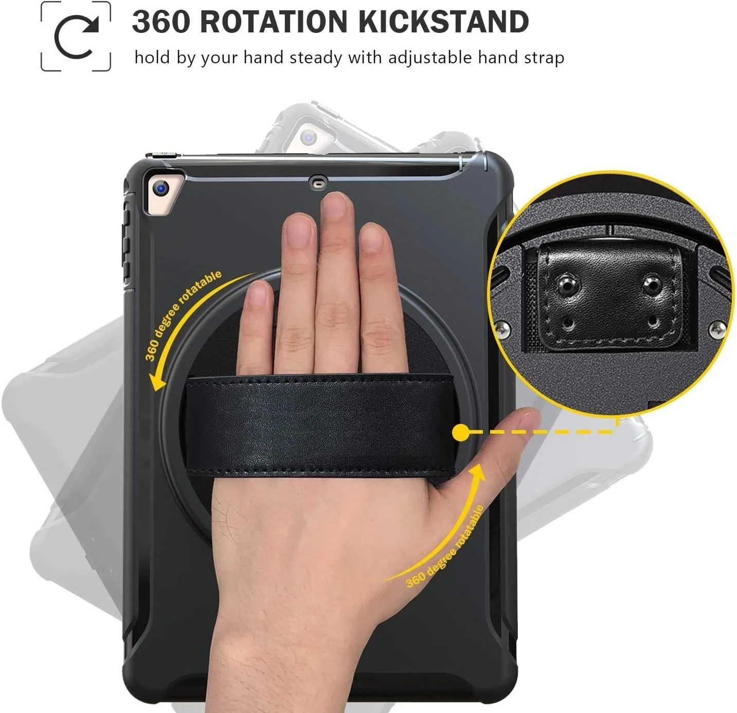 کاور مقاوم SwooK AWH برای Apple iPad Air 2 A1566 A1567، ضد ضربه، کاور مقاوم در برابر ضربه، کاور مقاوم iPad با پایه، کاور محافظ کامل بدنه برای کودکان، مشکی. کاور مقاوم SwooK AWH برای Apple iPad Air 2 A1566 A1567، ضد ضربه، کاور مقاوم در برابر ضربه، کاور مقاوم iPad با پایه، کاور محافظ کامل بدنه برای کودکان، مشکی.