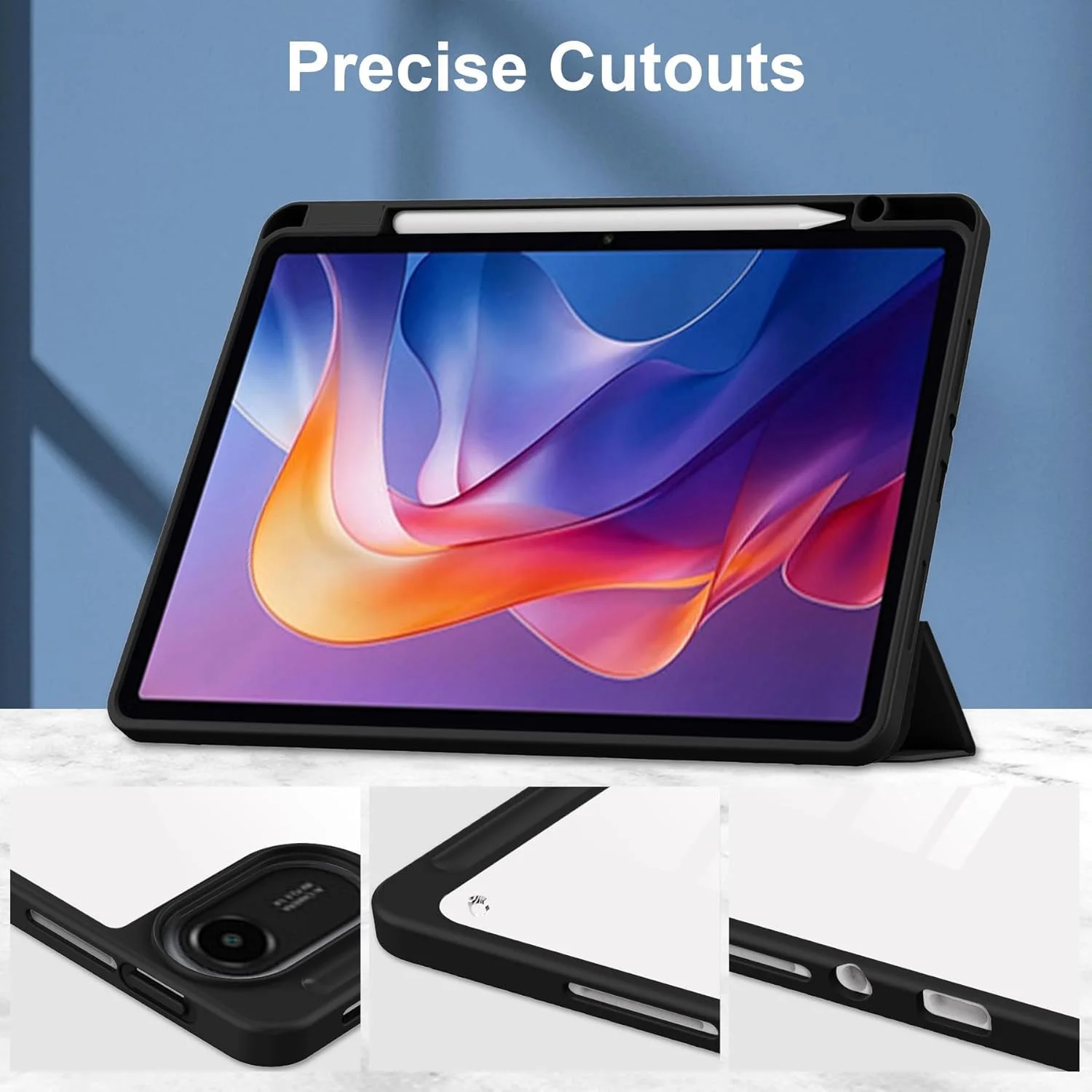 کاور تبلت، محافظ شیائومی ردمی پد 2 2025، بدنه TPU نرم و فوق العاده نازک با پشت اکریلیک شفاف و قابلیت بیدار شدن/خواب خودکار، دارای استند برای استفاده روزانه یا مسافرت، مشکی کاور تبلت، محافظ شیائومی ردمی پد 2 2025، بدنه TPU نرم و فوق العاده نازک با پشت اکریلیک شفاف و قابلیت بیدار شدن/خواب خودکار، دارای استند برای استفاده روزانه یا مسافرت، مشکی