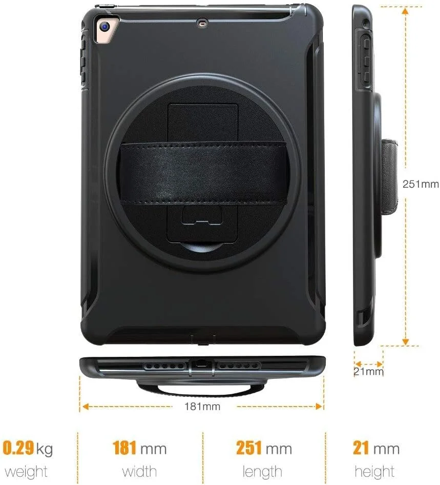 کاور مقاوم SwooK AWH برای Apple iPad Air 2 A1566 A1567، ضد ضربه، کاور مقاوم در برابر ضربه، کاور مقاوم iPad با پایه، کاور محافظ کامل بدنه برای کودکان، مشکی. کاور مقاوم SwooK AWH برای Apple iPad Air 2 A1566 A1567، ضد ضربه، کاور مقاوم در برابر ضربه، کاور مقاوم iPad با پایه، کاور محافظ کامل بدنه برای کودکان، مشکی.