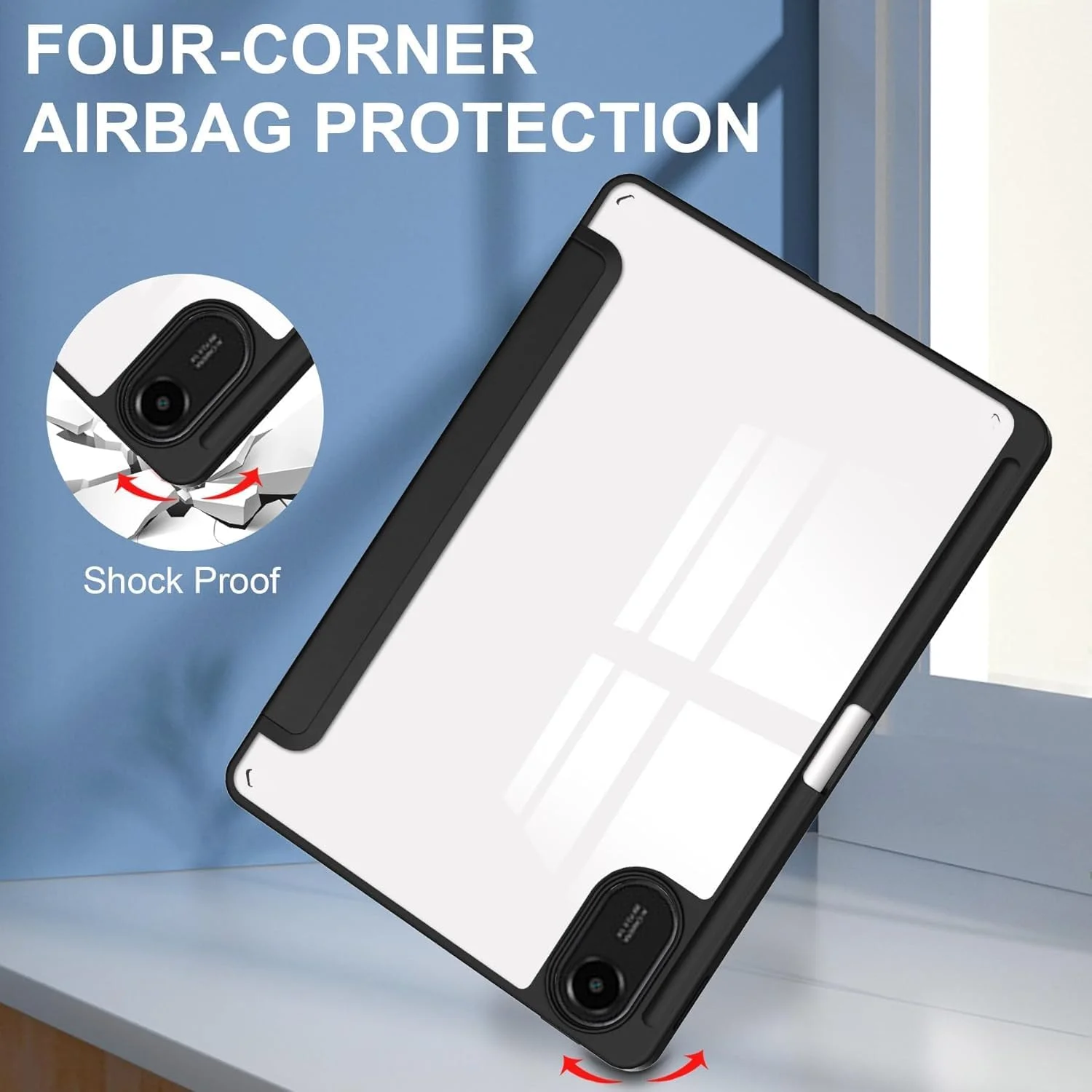 کاور تبلت، محافظ شیائومی ردمی پد 2 2025، بدنه TPU نرم و فوق العاده نازک با پشت اکریلیک شفاف و قابلیت بیدار شدن/خواب خودکار، دارای استند برای استفاده روزانه یا مسافرت، مشکی کاور تبلت، محافظ شیائومی ردمی پد 2 2025، بدنه TPU نرم و فوق العاده نازک با پشت اکریلیک شفاف و قابلیت بیدار شدن/خواب خودکار، دارای استند برای استفاده روزانه یا مسافرت، مشکی