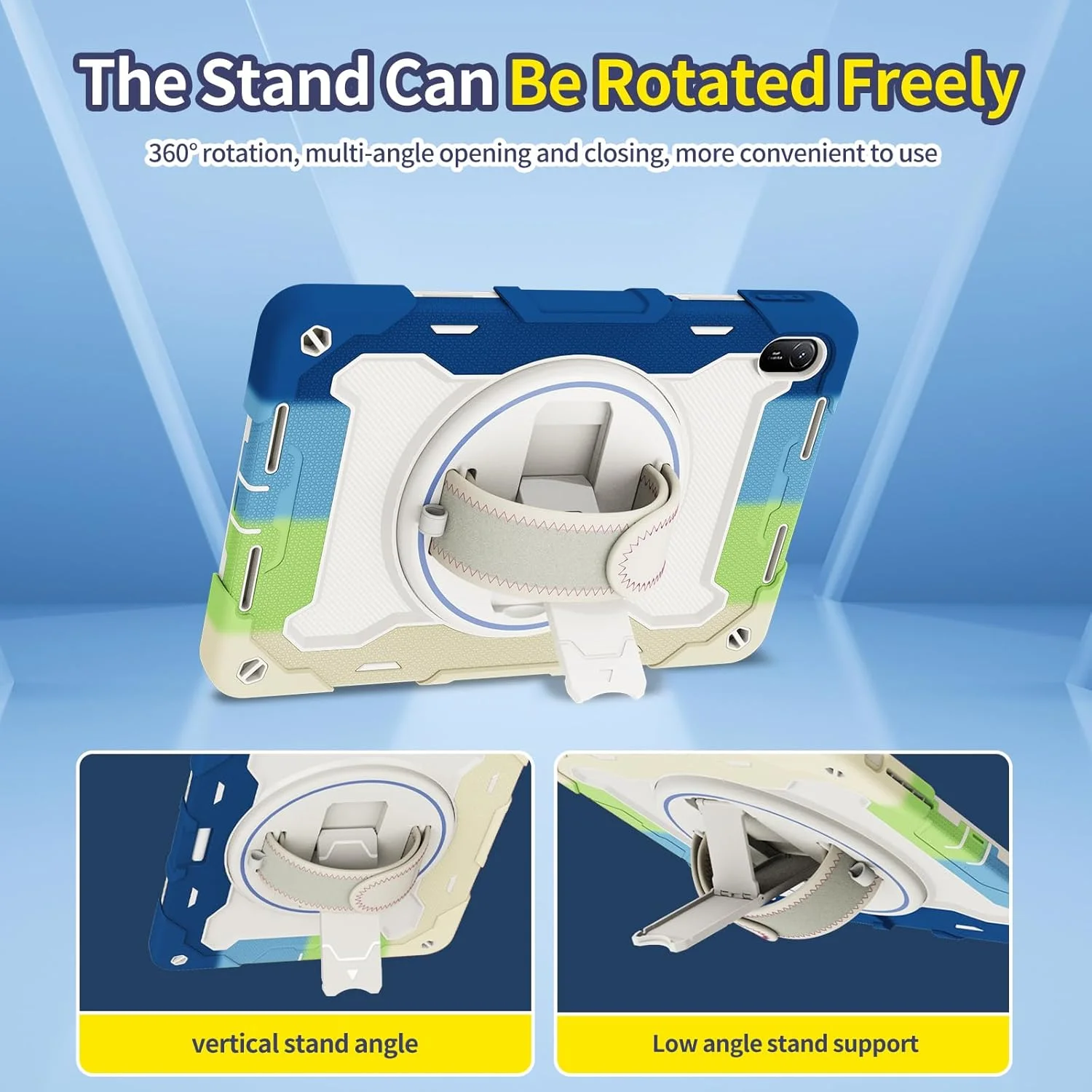 کاور محافظ تبلت هواوی Matepad SE 11 اینچ 2024 مدل Arsey با بند شانه ای مناسب کودکان، جنس سیلیکون + PC ضد ضربه، پایه تاشو چرخشی مخفی، آبی ترکیبی کاور محافظ تبلت هواوی Matepad SE 11 اینچ 2024 مدل Arsey با بند شانه ای مناسب کودکان، جنس سیلیکون + PC ضد ضربه، پایه تاشو چرخشی مخفی، آبی ترکیبی