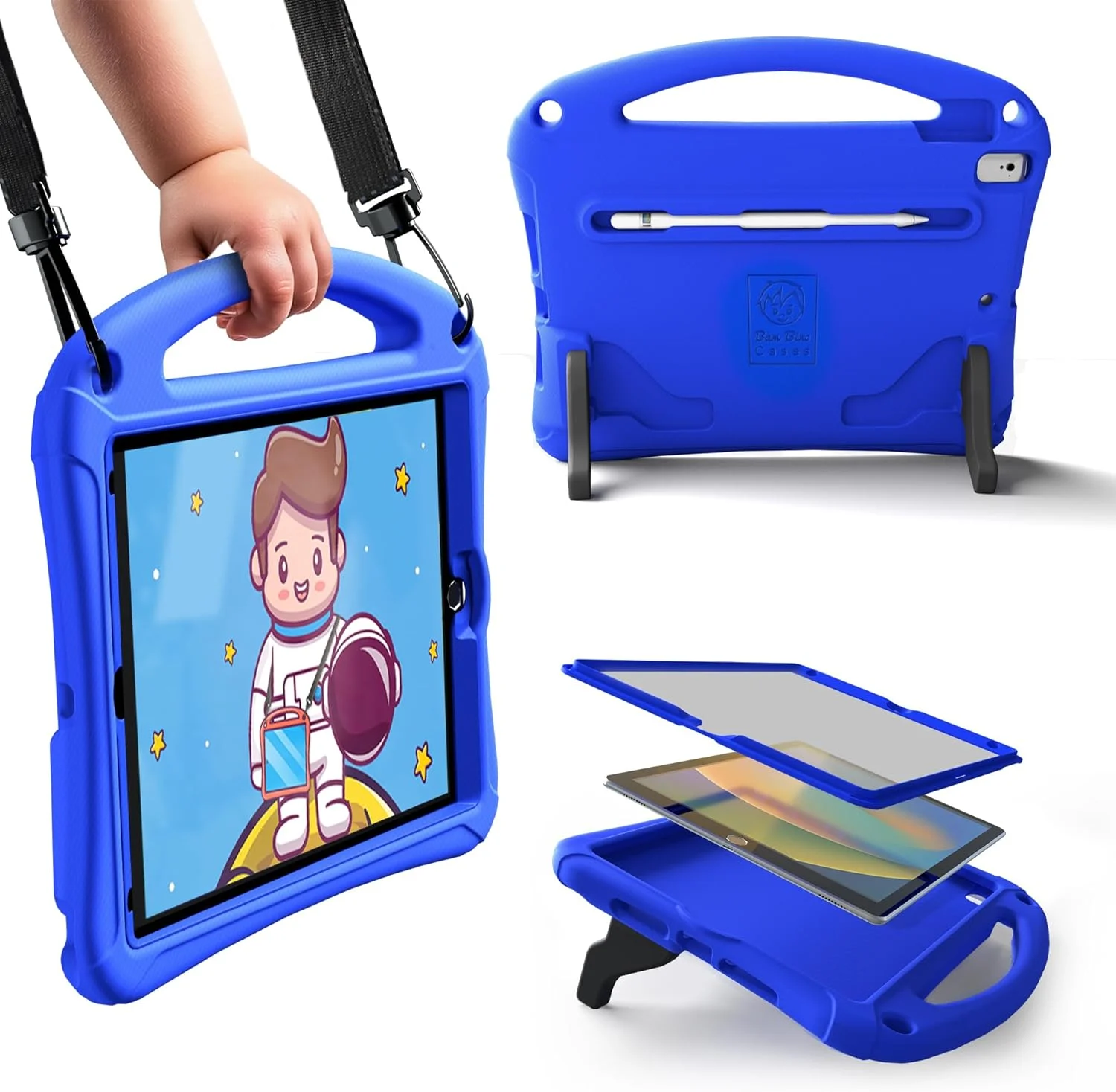 کیف فضایی Bam Bino مناسب آیپد نسل نهم کودکان، کیف آیپد نسل هشتم/هفتم/10.2 اینچی کودکان | کاور سبک وزن با محافظ صفحه نمایش، دسته، استند، بند شانه، نگهدارنده مداد (آبی کهکشانی) کیف فضایی Bam Bino مناسب آیپد نسل نهم کودکان، کیف آیپد نسل هشتم/هفتم/10.2 اینچی کودکان | کاور سبک وزن با محافظ صفحه نمایش، دسته، استند، بند شانه، نگهدارنده مداد (آبی کهکشانی)