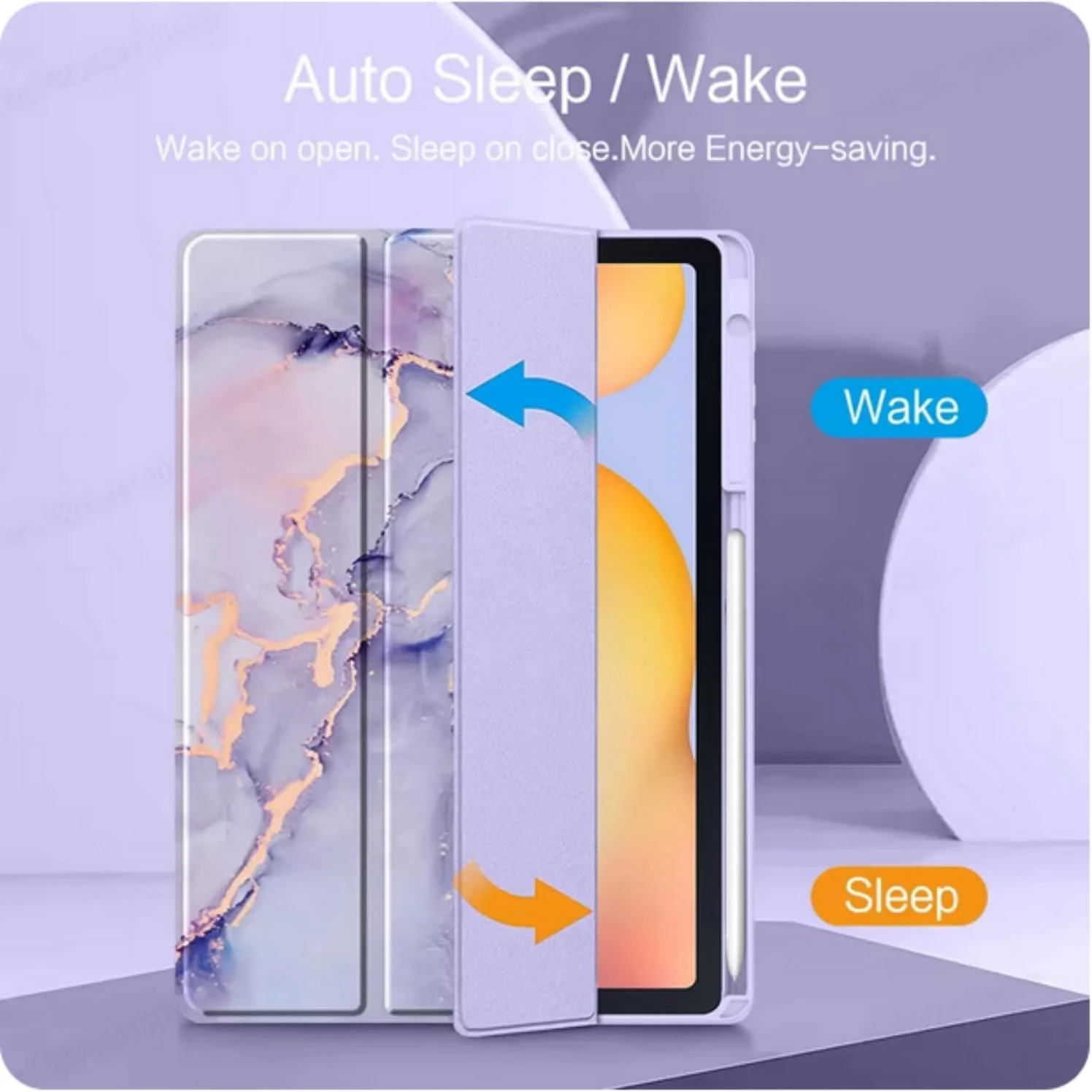 کیف محافظ تبلت سامسونگ گلکسی تب S6 Lite (مدل 2020/2022) 10.4 اینچ P610 P615 به همراه جای قلم، کاور سه تایی تاشو (طرح سنگ مرمر بنفش) کیف محافظ تبلت سامسونگ گلکسی تب S6 Lite (مدل 2020/2022) 10.4 اینچ P610 P615 به همراه جای قلم، کاور سه تایی تاشو (طرح سنگ مرمر بنفش)