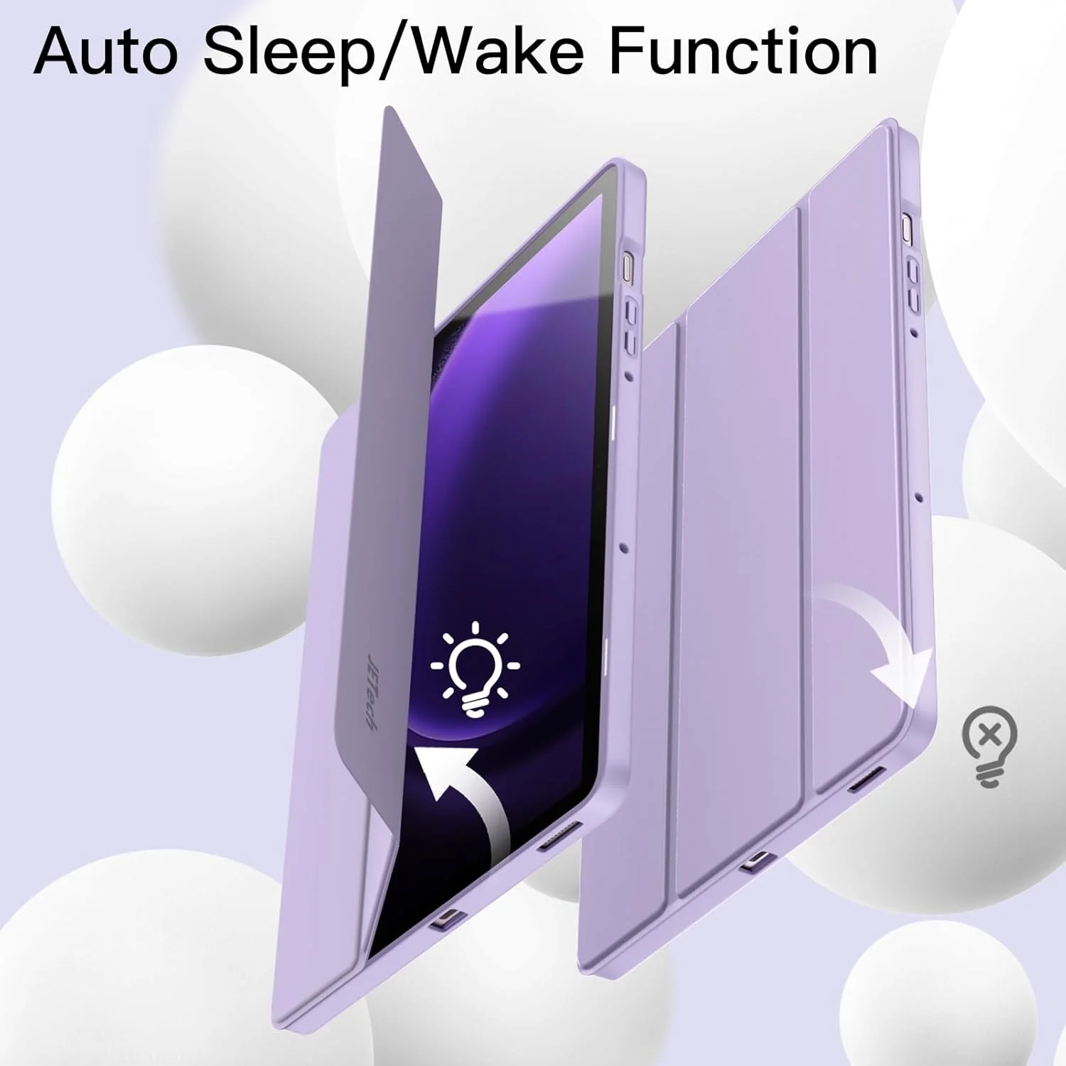 کاور JETech برای تبلت سامسونگ گلکسی تب S10 Lite / S10 FE / S9 FE 10.9 اینچی، دارای جای قلم S Pen، کاور محافظ تبلت تاشو سه لایه از جنس TPU نرم، پشتیبانی از شارژ S Pen، قابلیت بیدار/خواب خودکار (بنفش روشن) کاور JETech برای تبلت سامسونگ گلکسی تب S10 Lite / S10 FE / S9 FE 10.9 اینچی، دارای جای قلم S Pen، کاور محافظ تبلت تاشو سه لایه از جنس TPU نرم، پشتیبانی از شارژ S Pen، قابلیت بیدار/خواب خودکار (بنفش روشن)