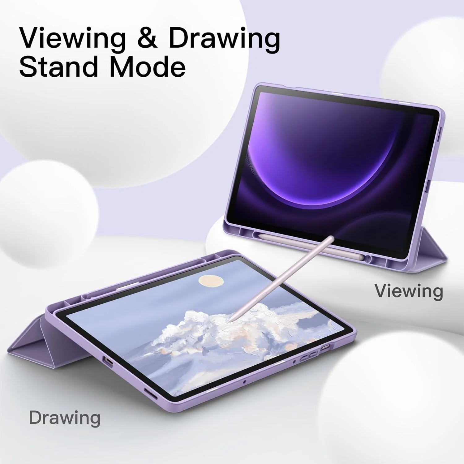 کاور JETech برای تبلت سامسونگ گلکسی تب S10 Lite / S10 FE / S9 FE 10.9 اینچی، دارای جای قلم S Pen، کاور محافظ تبلت تاشو سه لایه از جنس TPU نرم، پشتیبانی از شارژ S Pen، قابلیت بیدار/خواب خودکار (بنفش روشن) کاور JETech برای تبلت سامسونگ گلکسی تب S10 Lite / S10 FE / S9 FE 10.9 اینچی، دارای جای قلم S Pen، کاور محافظ تبلت تاشو سه لایه از جنس TPU نرم، پشتیبانی از شارژ S Pen، قابلیت بیدار/خواب خودکار (بنفش روشن)
