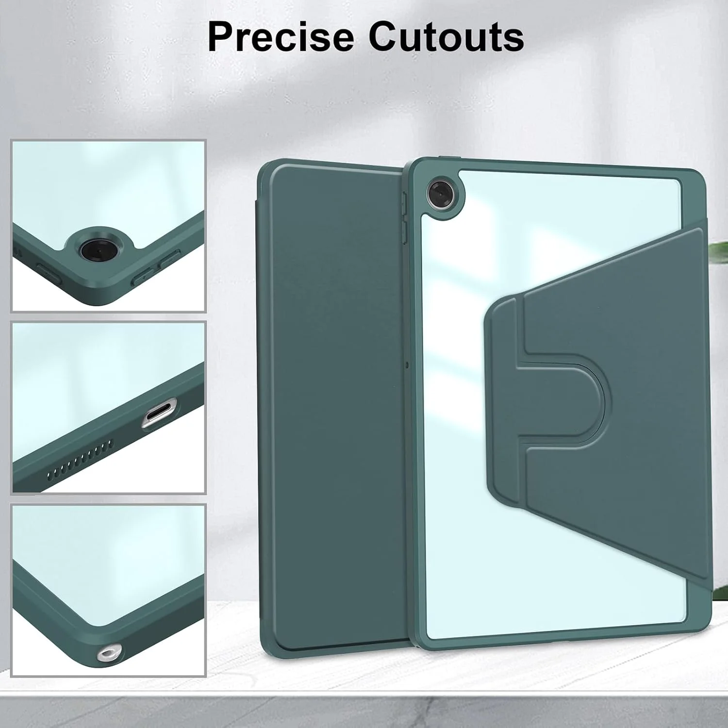 A-BEAUTY Rotating Case Compatible with Samsung Galaxy Tab S8 Plus 2022 / S7 FE 2021 / S7 Plus 2020 12.4-Inch with S Pen Holder, Cover Clear Back, Auto Wake/Sleep, Dark Green A-BEAUTY Rotating Case Compatible with Samsung Galaxy Tab S8 Plus 2022 / S7 FE 2021 / S7 Plus 2020 12.4-Inch with S Pen Holder, Cover Clear Back, Auto Wake/Sleep, Dark Green