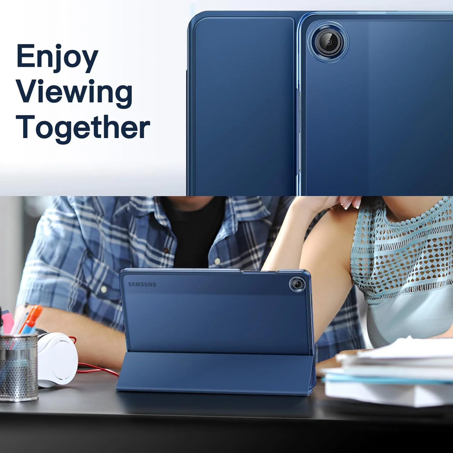 کاور تبلت سامسونگ گلکسی تب A9+ / A9 پلاس 11 اینچی 2023 مارک JETech، محافظ باریک و شفاف با قابلیت تاشوندگی و استند، دارای عملکرد بیدار شدن/به خواب رفتن خودکار (آبی تیره) کاور تبلت سامسونگ گلکسی تب A9+ / A9 پلاس 11 اینچی 2023 مارک JETech، محافظ باریک و شفاف با قابلیت تاشوندگی و استند، دارای عملکرد بیدار شدن/به خواب رفتن خودکار (آبی تیره)