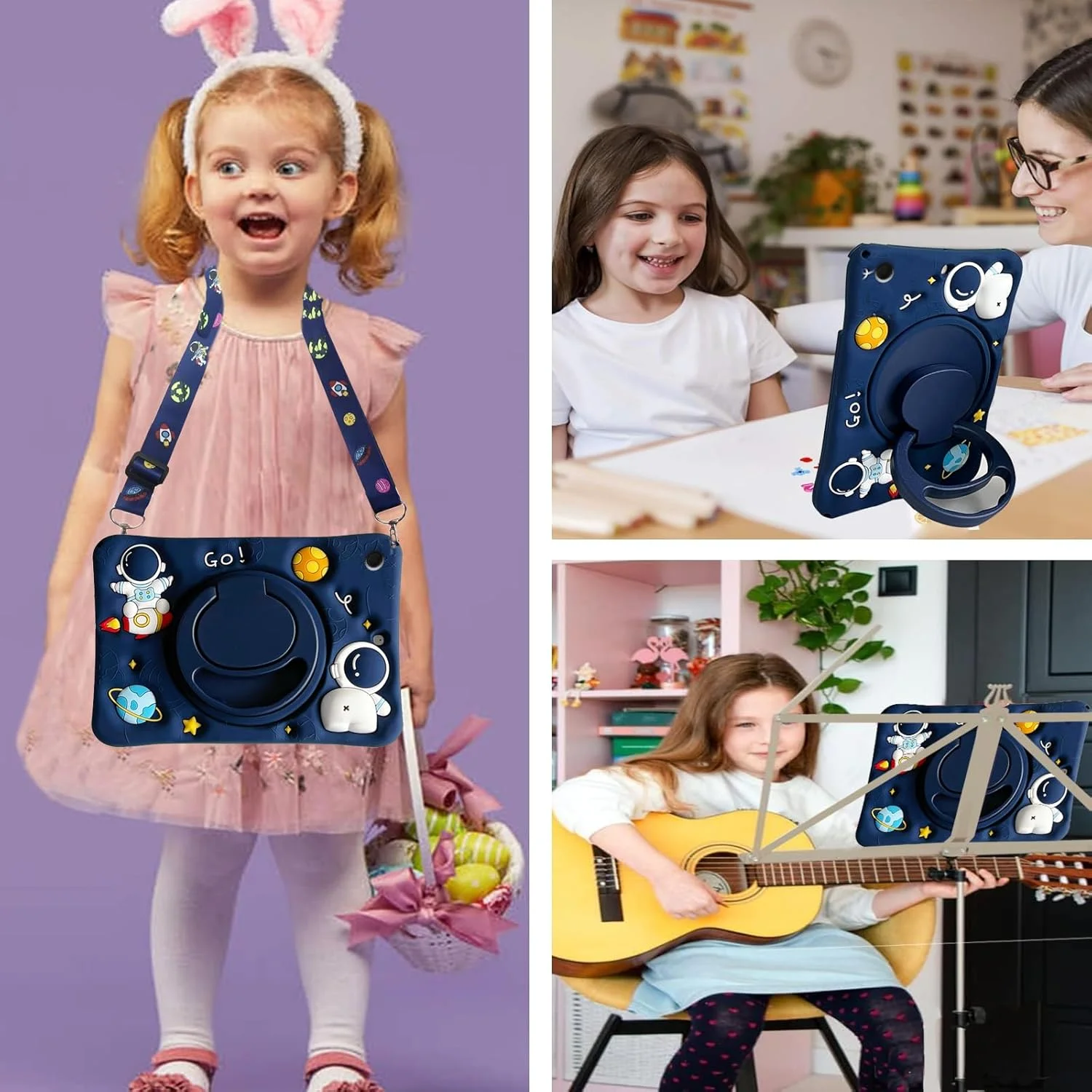 کیف محافظ کودکانه A-BEAUTY سازگار با تبلت سامسونگ گلکسی تب A9 پلاس 11 اینچ 2023 (SM-X210/X216/X218)، کاور فضانورد سه بعدی زیبا با پایه چرخشی 360 درجه و بند شانه کیف محافظ کودکانه A-BEAUTY سازگار با تبلت سامسونگ گلکسی تب A9 پلاس 11 اینچ 2023 (SM-X210/X216/X218)، کاور فضانورد سه بعدی زیبا با پایه چرخشی 360 درجه و بند شانه