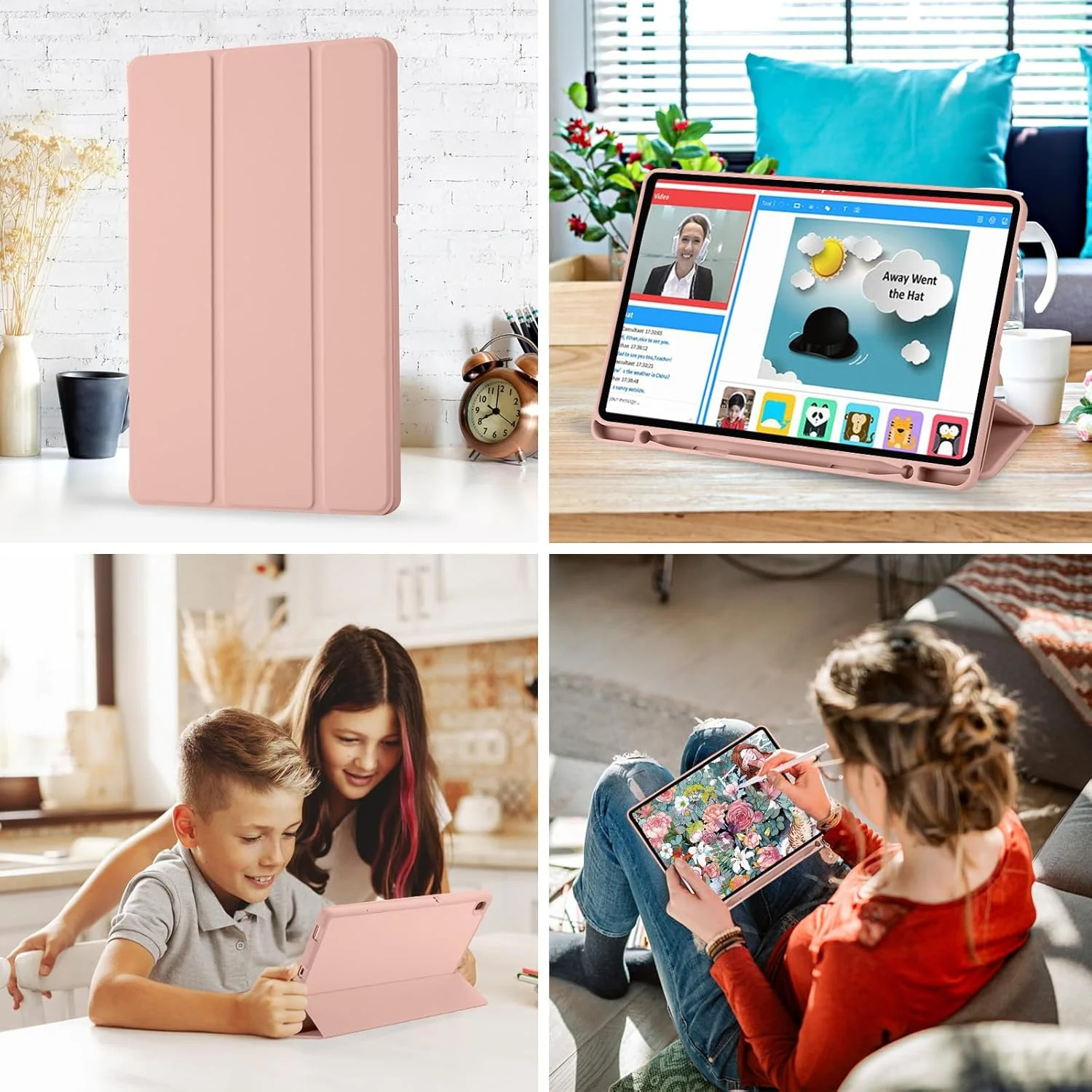 کاور پالکیتسی سازگار با تبلت سامسونگ گلکسی تب S6 لایت 10.4 اینچ مدل 2022/2020 SM-P610N/P615N به همراه جای قلم - فوق العاده باریک با کاور چرمی PU سبک وزن (رزگلد) کاور پالکیتسی سازگار با تبلت سامسونگ گلکسی تب S6 لایت 10.4 اینچ مدل 2022/2020 SM-P610N/P615N به همراه جای قلم - فوق العاده باریک با کاور چرمی PU سبک وزن (رزگلد)