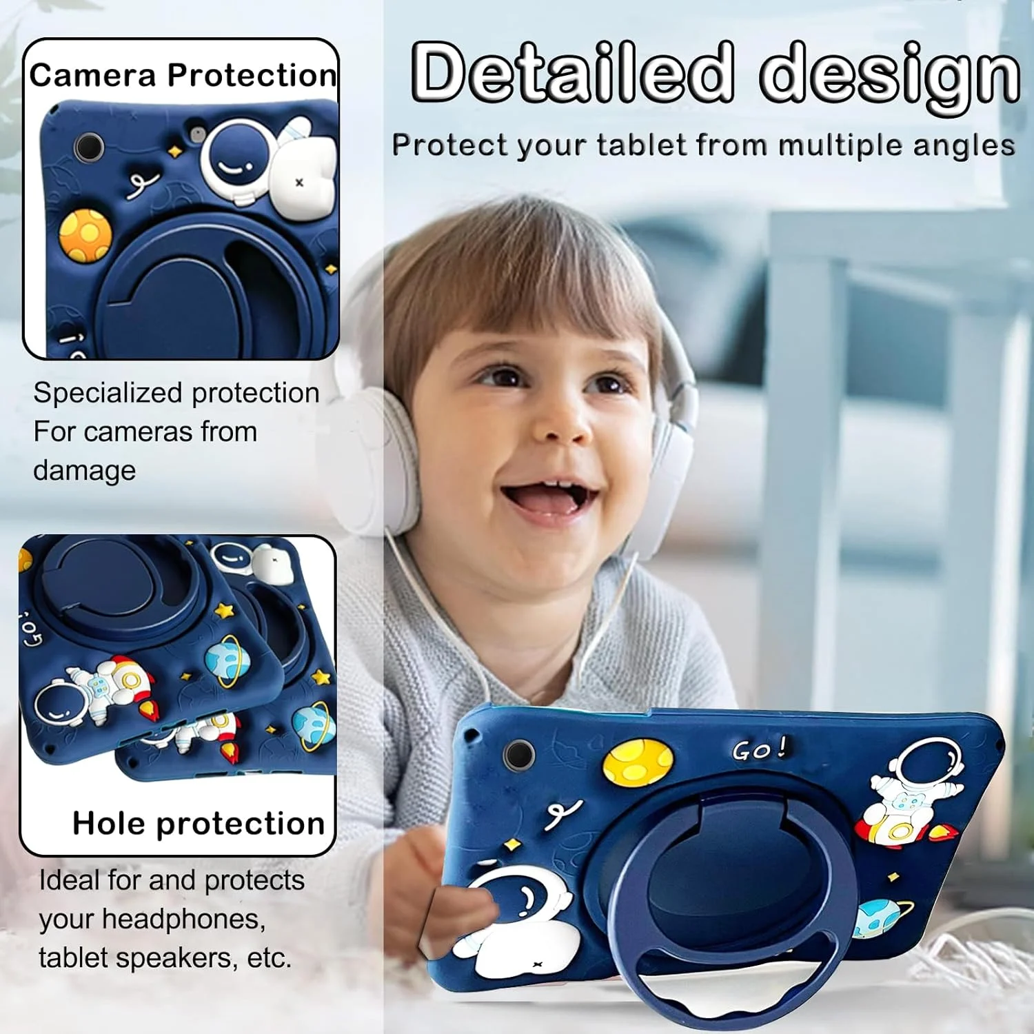 کیف محافظ کودکانه A-BEAUTY سازگار با تبلت سامسونگ گلکسی تب A9 پلاس 11 اینچ 2023 (SM-X210/X216/X218)، کاور فضانورد سه بعدی زیبا با پایه چرخشی 360 درجه و بند شانه کیف محافظ کودکانه A-BEAUTY سازگار با تبلت سامسونگ گلکسی تب A9 پلاس 11 اینچ 2023 (SM-X210/X216/X218)، کاور فضانورد سه بعدی زیبا با پایه چرخشی 360 درجه و بند شانه