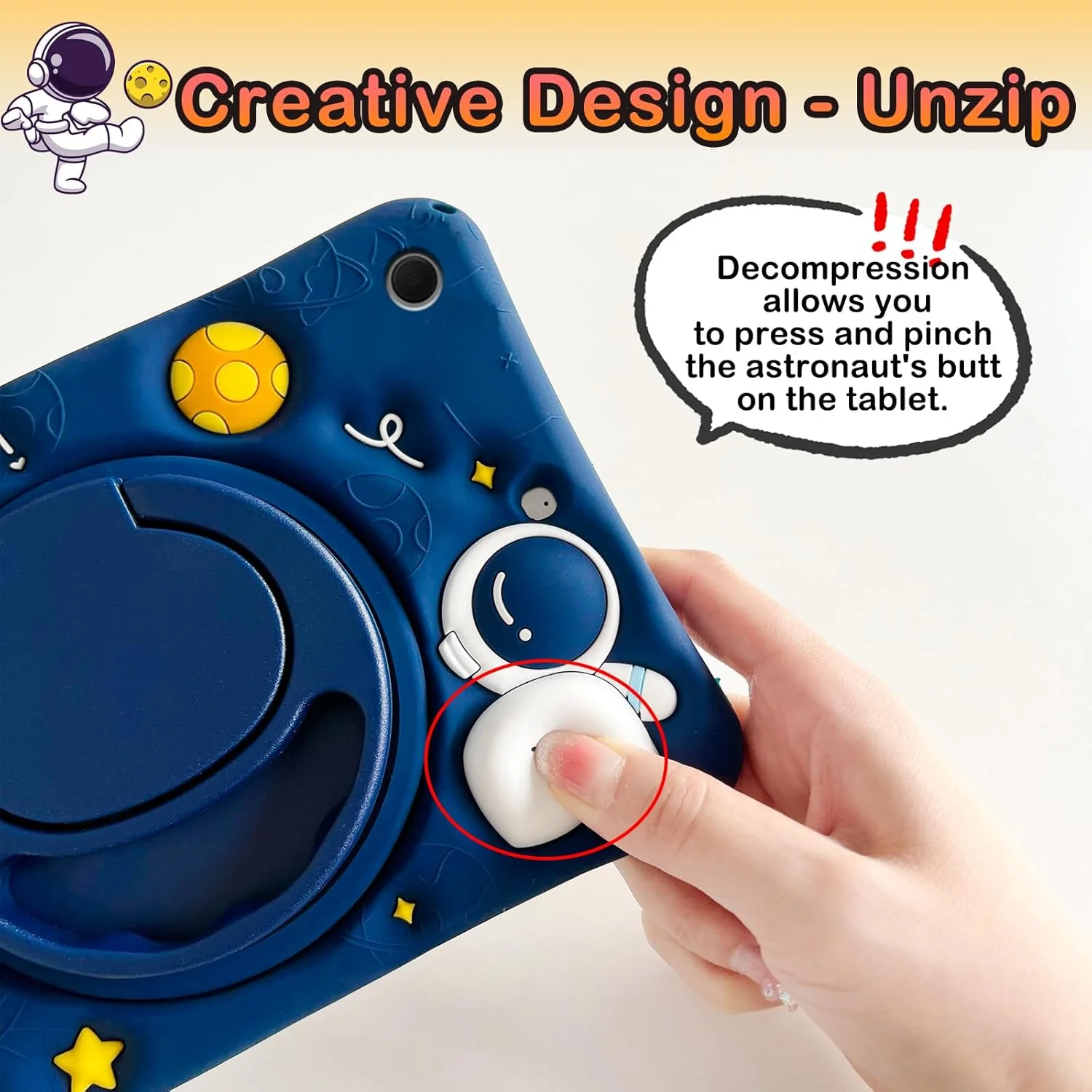 کیف محافظ کودکانه A-BEAUTY سازگار با تبلت سامسونگ گلکسی تب A9 پلاس 11 اینچ 2023 (SM-X210/X216/X218)، کاور فضانورد سه بعدی زیبا با پایه چرخشی 360 درجه و بند شانه کیف محافظ کودکانه A-BEAUTY سازگار با تبلت سامسونگ گلکسی تب A9 پلاس 11 اینچ 2023 (SM-X210/X216/X218)، کاور فضانورد سه بعدی زیبا با پایه چرخشی 360 درجه و بند شانه