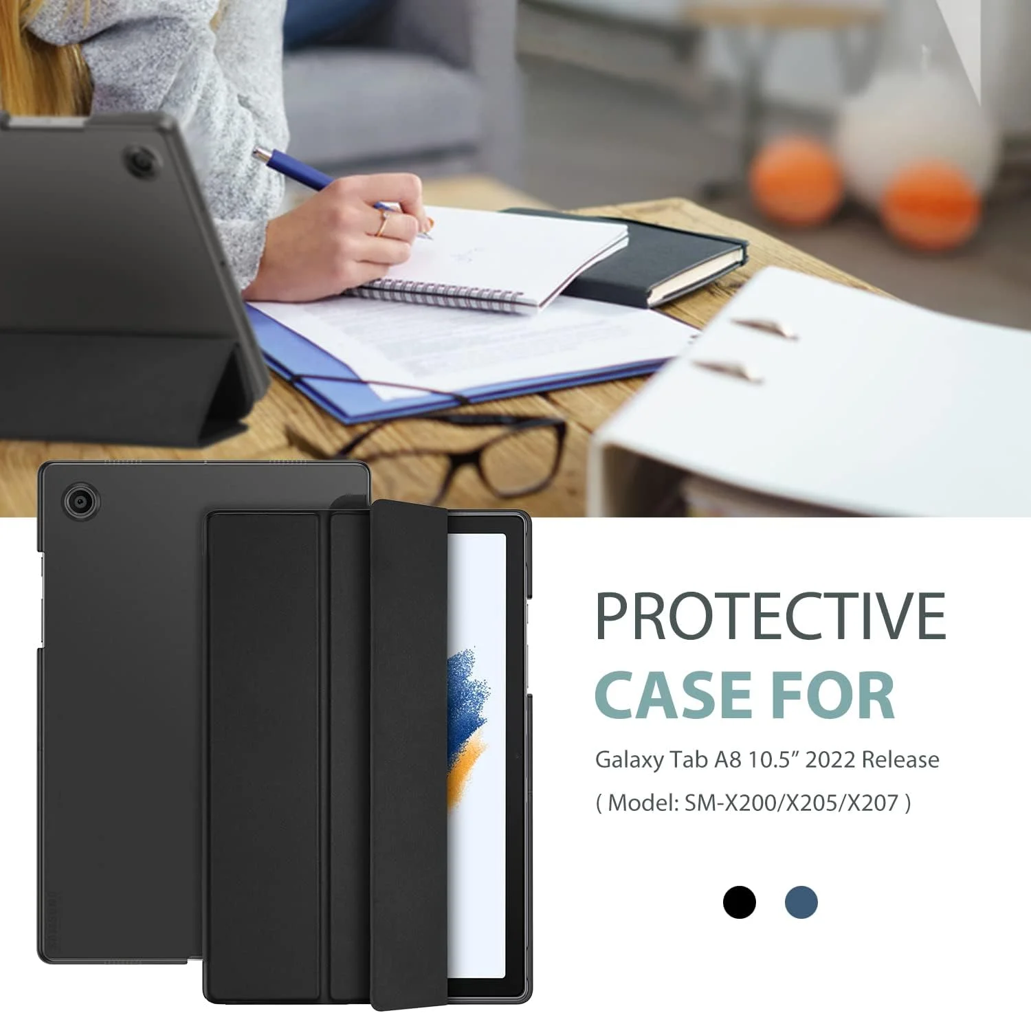 ProCase for Galaxy Tab A8 10.5 Case, Slim Stand Hard Back Shell Protective Smart Cover Case for Galaxy Tab A8 10.5 Inch 2022 SM-X200 X205 X207 -Black ProCase for Galaxy Tab A8 10.5 Case, Slim Stand Hard Back Shell Protective Smart Cover Case for Galaxy Tab A8 10.5 Inch 2022 SM-X200 X205 X207 -Black