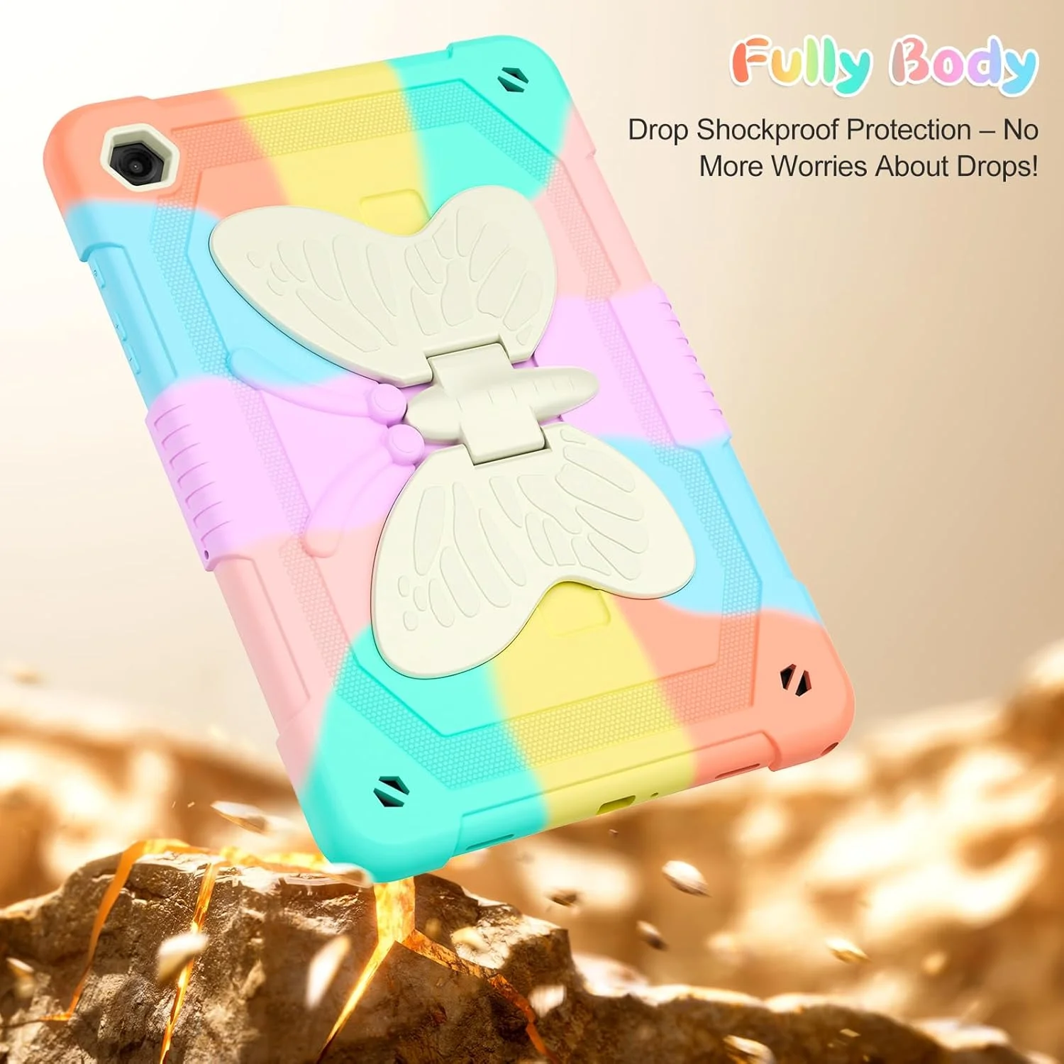 کیف هوگنل مناسب برای تبلت سامسونگ گلکسی تب A9+/A9 پلاس 11 اینچ 2023، کاور محافظ تبلت گلکسی تب A9+ مناسب کودکان دخترانه به همراه بند شانه، پایه پروانهای، محافظ سنگین ضد ضربه - رنگارنگ کیف هوگنل مناسب برای تبلت سامسونگ گلکسی تب A9+/A9 پلاس 11 اینچ 2023، کاور محافظ تبلت گلکسی تب A9+ مناسب کودکان دخترانه به همراه بند شانه، پایه پروانهای، محافظ سنگین ضد ضربه - رنگارنگ