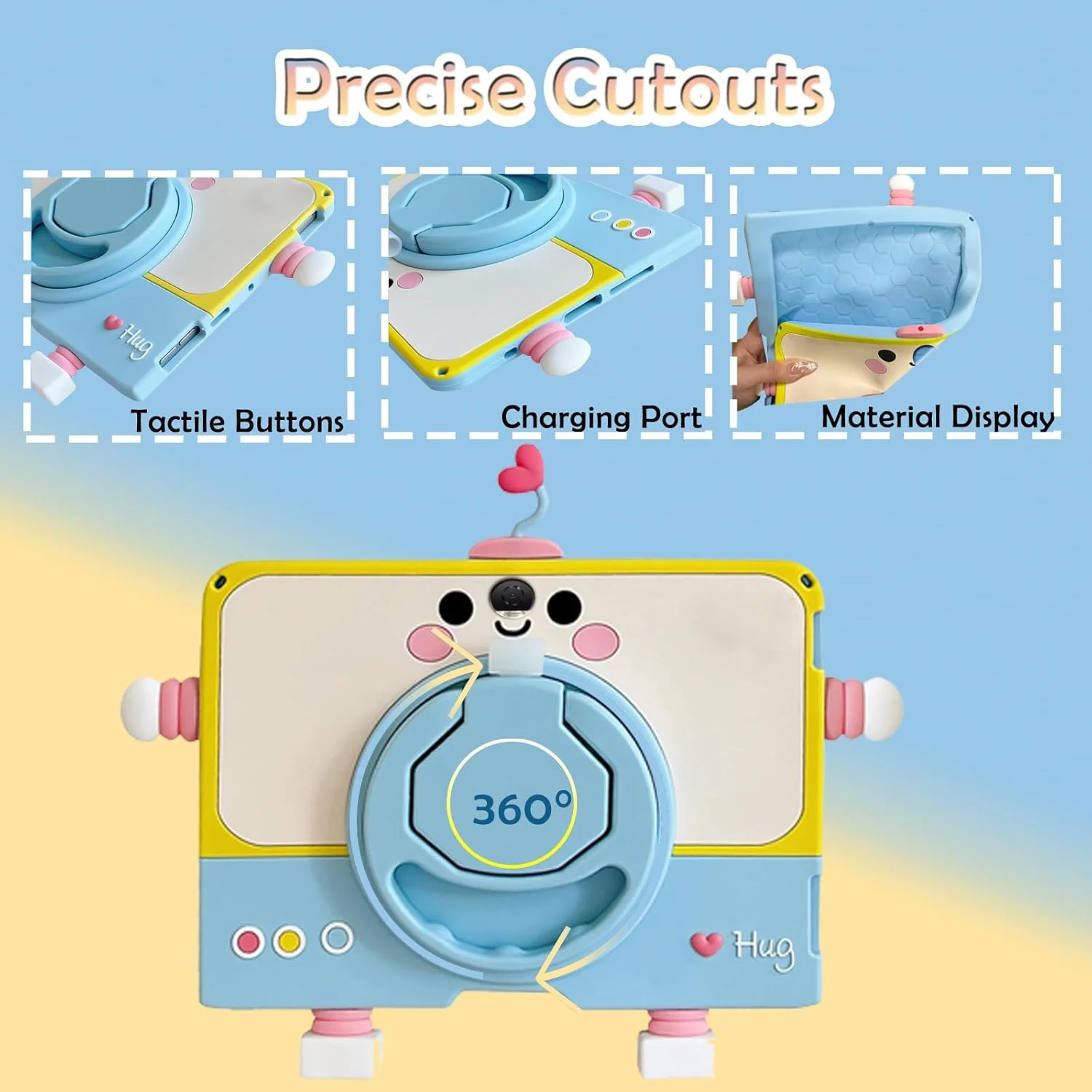 کیف محافظ تبلت A-BEAUTY سازگار با تبلت Honor Pad 9 12.1 اینچ 2023، کیف کودکانه با جای قلم، پایه چرخشی 360 درجه و بند شانه کیف محافظ تبلت A-BEAUTY سازگار با تبلت Honor Pad 9 12.1 اینچ 2023، کیف کودکانه با جای قلم، پایه چرخشی 360 درجه و بند شانه