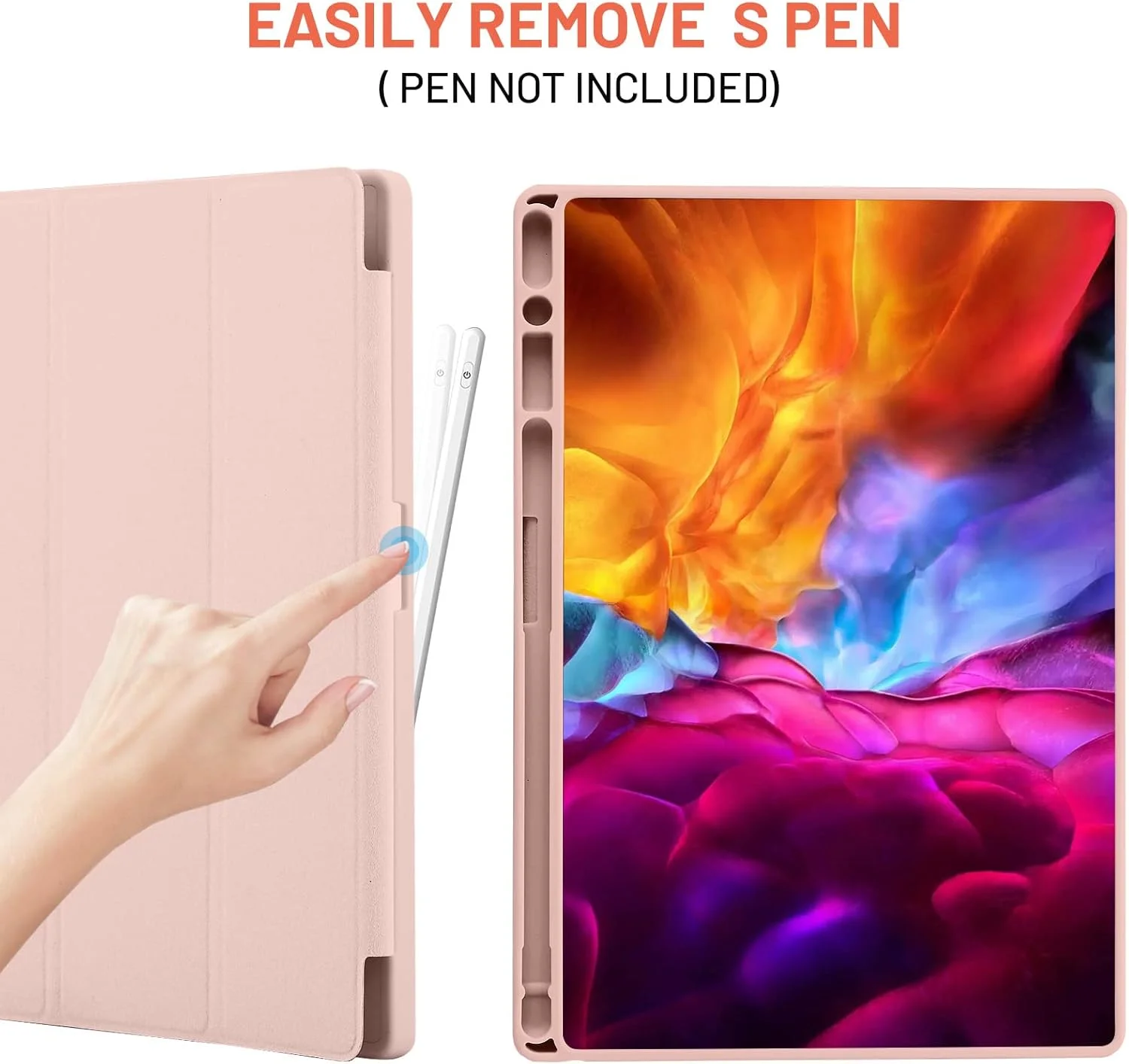 کیف پالکیتسی سازگار با تبلت سامسونگ گلکسی تب A8 سایز 10.5 اینچ مدل 2022/2021 (SM-X200/X205/X207)، کیف چرمی PU ممتاز + کیف پشتی TPU نرم با نگهدارنده مداد، حالت خواب/بیدار خودکار (صورتی) کیف پالکیتسی سازگار با تبلت سامسونگ گلکسی تب A8 سایز 10.5 اینچ مدل 2022/2021 (SM-X200/X205/X207)، کیف چرمی PU ممتاز + کیف پشتی TPU نرم با نگهدارنده مداد، حالت خواب/بیدار خودکار (صورتی)