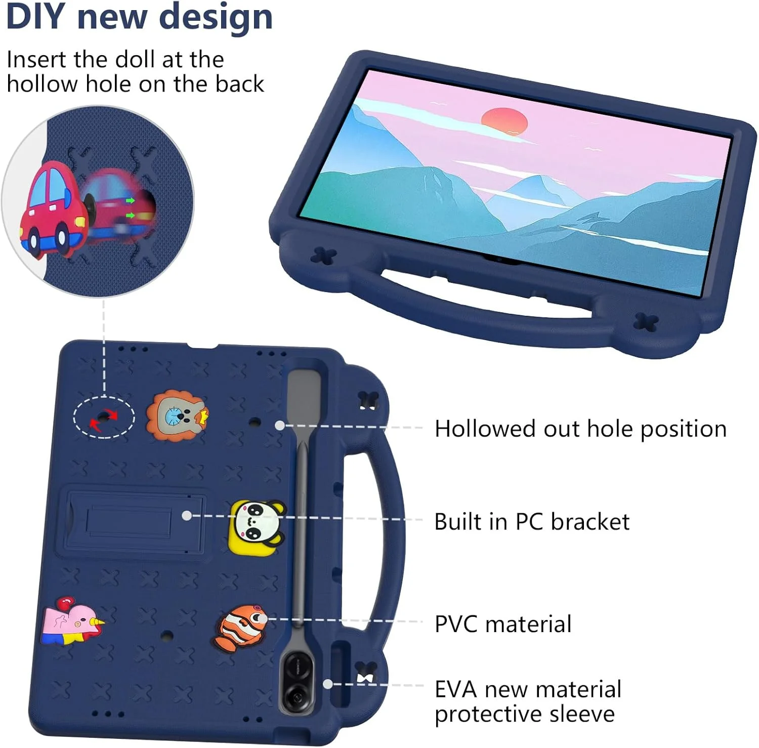 کیف تبلت کودکانه Lukione سازگار با Honor Pad x8a 11 اینچ 2024، کاور محافظ سبک و ضد ضربه با پایه دسته دار، طراحی زیبا و DIY، بند شانه ای، کیف مناسب کودکان برای x8a 11 اینچ (آبی) کیف تبلت کودکانه Lukione سازگار با Honor Pad x8a 11 اینچ 2024، کاور محافظ سبک و ضد ضربه با پایه دسته دار، طراحی زیبا و DIY، بند شانه ای، کیف مناسب کودکان برای x8a 11 اینچ (آبی)