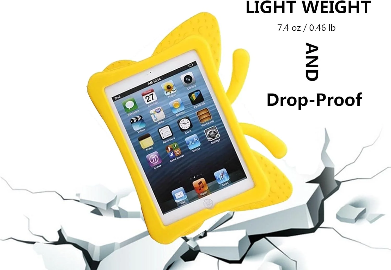 کیف آیپد مینی AWH برای کودکان، طرح پروانه ای زیبا با قابلیت استفاده به عنوان پایه، سبک وزن، مقاوم در برابر ضربه، پوشش محافظ فوم EVA بادوام برای Apple iPad Mini 1/2/3/4 - زرد کیف آیپد مینی AWH برای کودکان، طرح پروانه ای زیبا با قابلیت استفاده به عنوان پایه، سبک وزن، مقاوم در برابر ضربه، پوشش محافظ فوم EVA بادوام برای Apple iPad Mini 1/2/3/4 - زرد