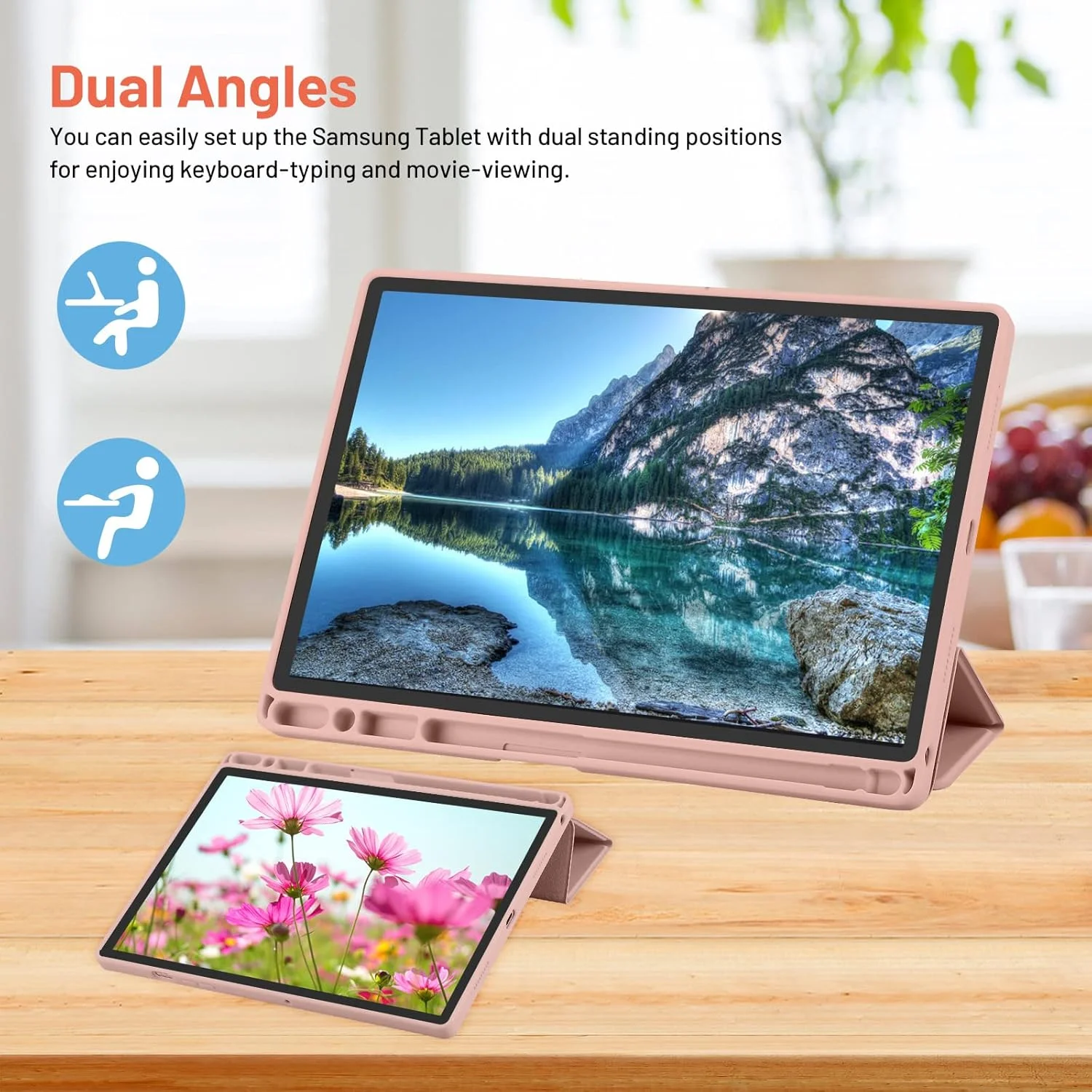 کیف پالکیتسی سازگار با تبلت سامسونگ گلکسی تب A8 سایز 10.5 اینچ مدل 2022/2021 (SM-X200/X205/X207)، کیف چرمی PU ممتاز + کیف پشتی TPU نرم با نگهدارنده مداد، حالت خواب/بیدار خودکار (صورتی) کیف پالکیتسی سازگار با تبلت سامسونگ گلکسی تب A8 سایز 10.5 اینچ مدل 2022/2021 (SM-X200/X205/X207)، کیف چرمی PU ممتاز + کیف پشتی TPU نرم با نگهدارنده مداد، حالت خواب/بیدار خودکار (صورتی)