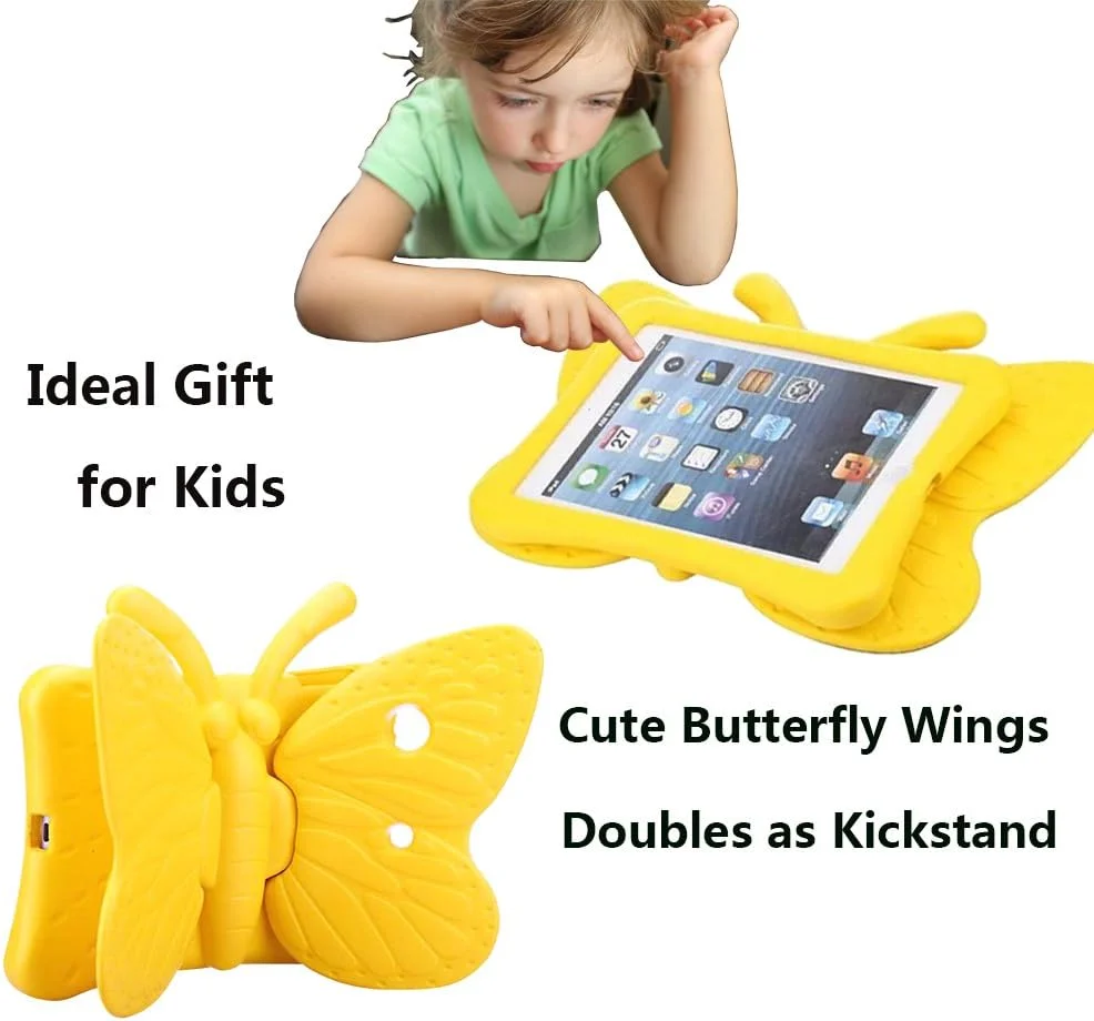 کیف آیپد مینی AWH برای کودکان، طرح پروانه ای زیبا با قابلیت استفاده به عنوان پایه، سبک وزن، مقاوم در برابر ضربه، پوشش محافظ فوم EVA بادوام برای Apple iPad Mini 1/2/3/4 - زرد کیف آیپد مینی AWH برای کودکان، طرح پروانه ای زیبا با قابلیت استفاده به عنوان پایه، سبک وزن، مقاوم در برابر ضربه، پوشش محافظ فوم EVA بادوام برای Apple iPad Mini 1/2/3/4 - زرد