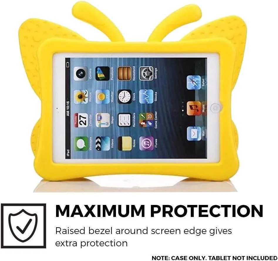 کیف آیپد مینی AWH برای کودکان، طرح پروانه ای زیبا با قابلیت استفاده به عنوان پایه، سبک وزن، مقاوم در برابر ضربه، پوشش محافظ فوم EVA بادوام برای Apple iPad Mini 1/2/3/4 - زرد کیف آیپد مینی AWH برای کودکان، طرح پروانه ای زیبا با قابلیت استفاده به عنوان پایه، سبک وزن، مقاوم در برابر ضربه، پوشش محافظ فوم EVA بادوام برای Apple iPad Mini 1/2/3/4 - زرد