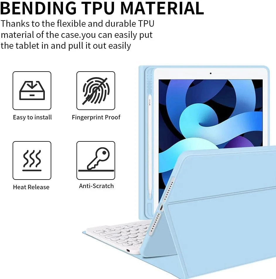 کیبورد EURCRBU آیپد با کیبورد بلوتوث عربی انگلیسی و ماوس بی سیم برای آیپد نسل 9/8/7، آیپد 10.2 اینچی، آیپد پرو 10.5 اینچی/آیپد ایر نسل 3 10.5، کاور کیبورد آیپد (آبی روشن) کیبورد EURCRBU آیپد با کیبورد بلوتوث عربی انگلیسی و ماوس بی سیم برای آیپد نسل 9/8/7، آیپد 10.2 اینچی، آیپد پرو 10.5 اینچی/آیپد ایر نسل 3 10.5، کاور کیبورد آیپد (آبی روشن)