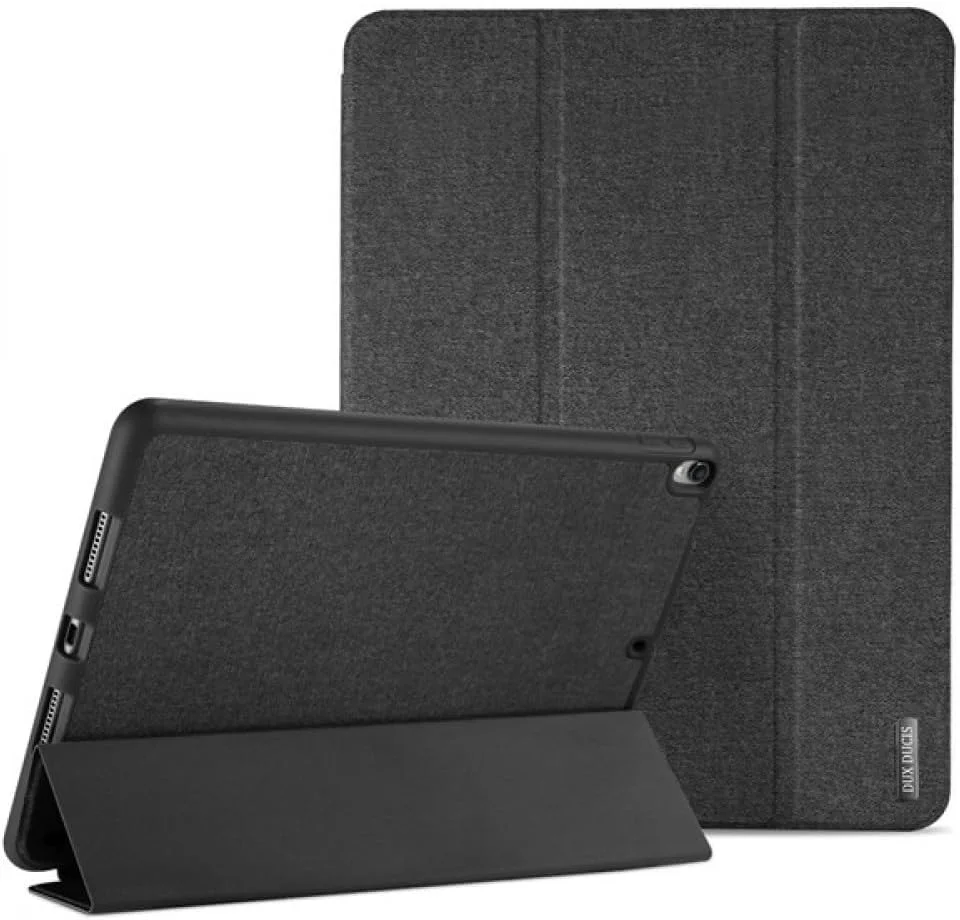 کاور محافظ سری DUX DUCIS [Domo] مناسب برای آیپد پرو 10.5 (2017) / آیپد ایر 3 (2019)، کاور چرمی PU سه تایی تاشو با قابلیت استند دوگانه، دارای جای قلم و قابلیت خواب/بیدار شدن خودکار - مشکی