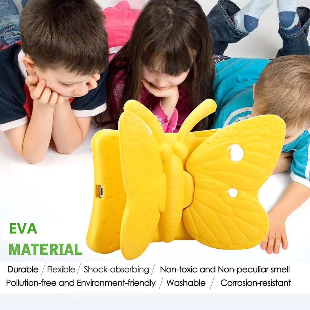 کیف آیپد مینی AWH برای کودکان، طرح پروانه ای زیبا با قابلیت استفاده به عنوان پایه، سبک وزن، مقاوم در برابر ضربه، پوشش محافظ فوم EVA بادوام برای Apple iPad Mini 1/2/3/4 - زرد کیف آیپد مینی AWH برای کودکان، طرح پروانه ای زیبا با قابلیت استفاده به عنوان پایه، سبک وزن، مقاوم در برابر ضربه، پوشش محافظ فوم EVA بادوام برای Apple iPad Mini 1/2/3/4 - زرد