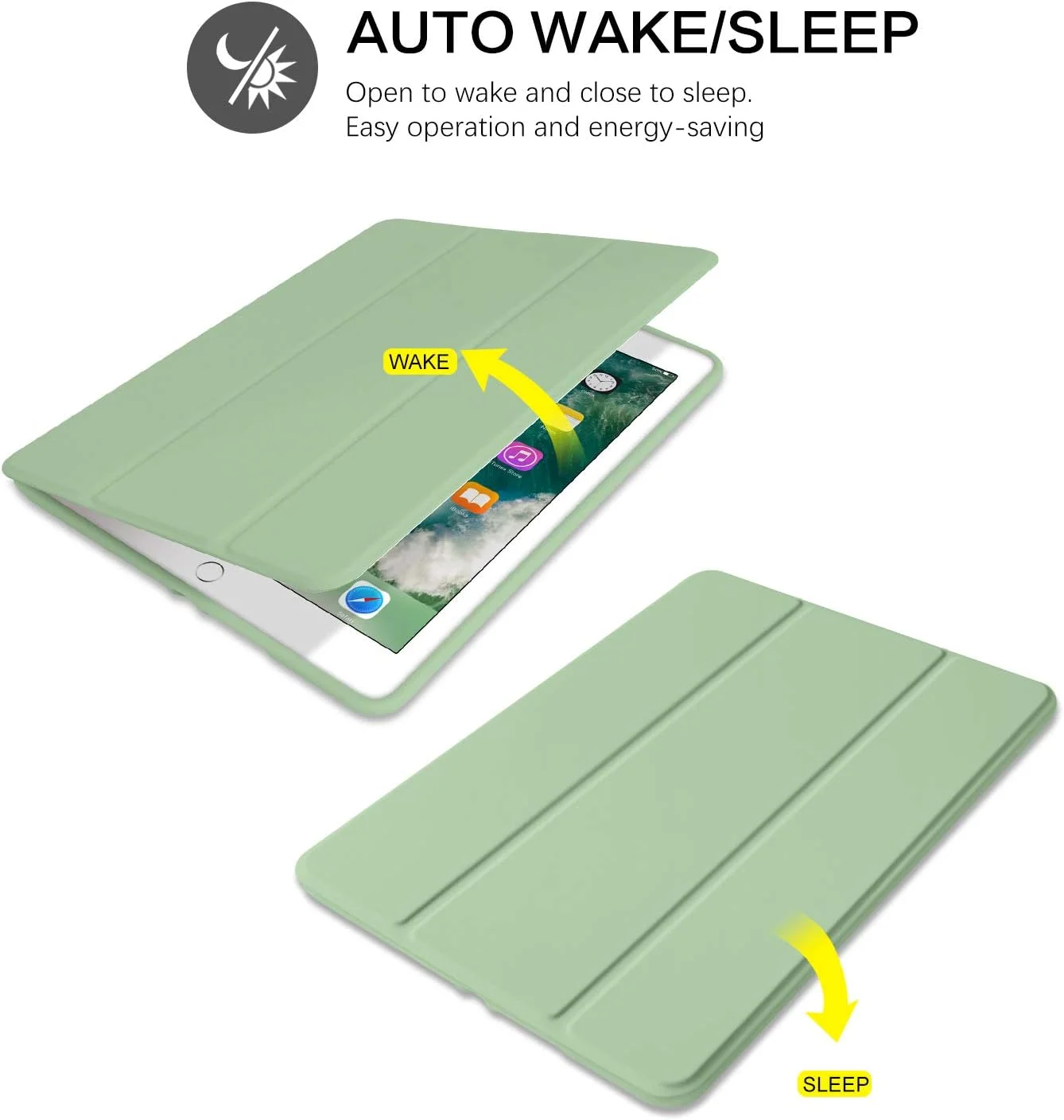 کیف آیپد نسل ششم BENTOBEN، کیف آیپد نسل پنجم با نگهدارنده مداد، کیف محافظ تبلت تاشو و هوشمند با قابلیت بیدار/خواب خودکار، مناسب برای اپل آیپد 9.7 اینچی 2018/2017، رنگ ماچا کیف آیپد نسل ششم BENTOBEN، کیف آیپد نسل پنجم با نگهدارنده مداد، کیف محافظ تبلت تاشو و هوشمند با قابلیت بیدار/خواب خودکار، مناسب برای اپل آیپد 9.7 اینچی 2018/2017، رنگ ماچا